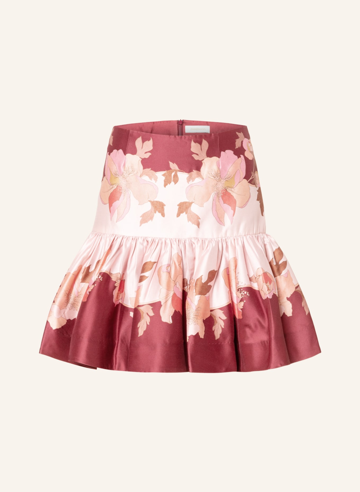 ZIMMERMANN Skirt CONCERT with silk, Color: DARK RED/ LIGHT PINK (Image 1)