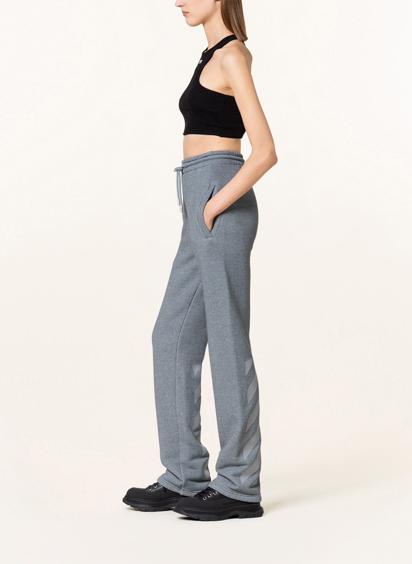 Off-White Pants in jogger style , Color: GRAY (Image 4)