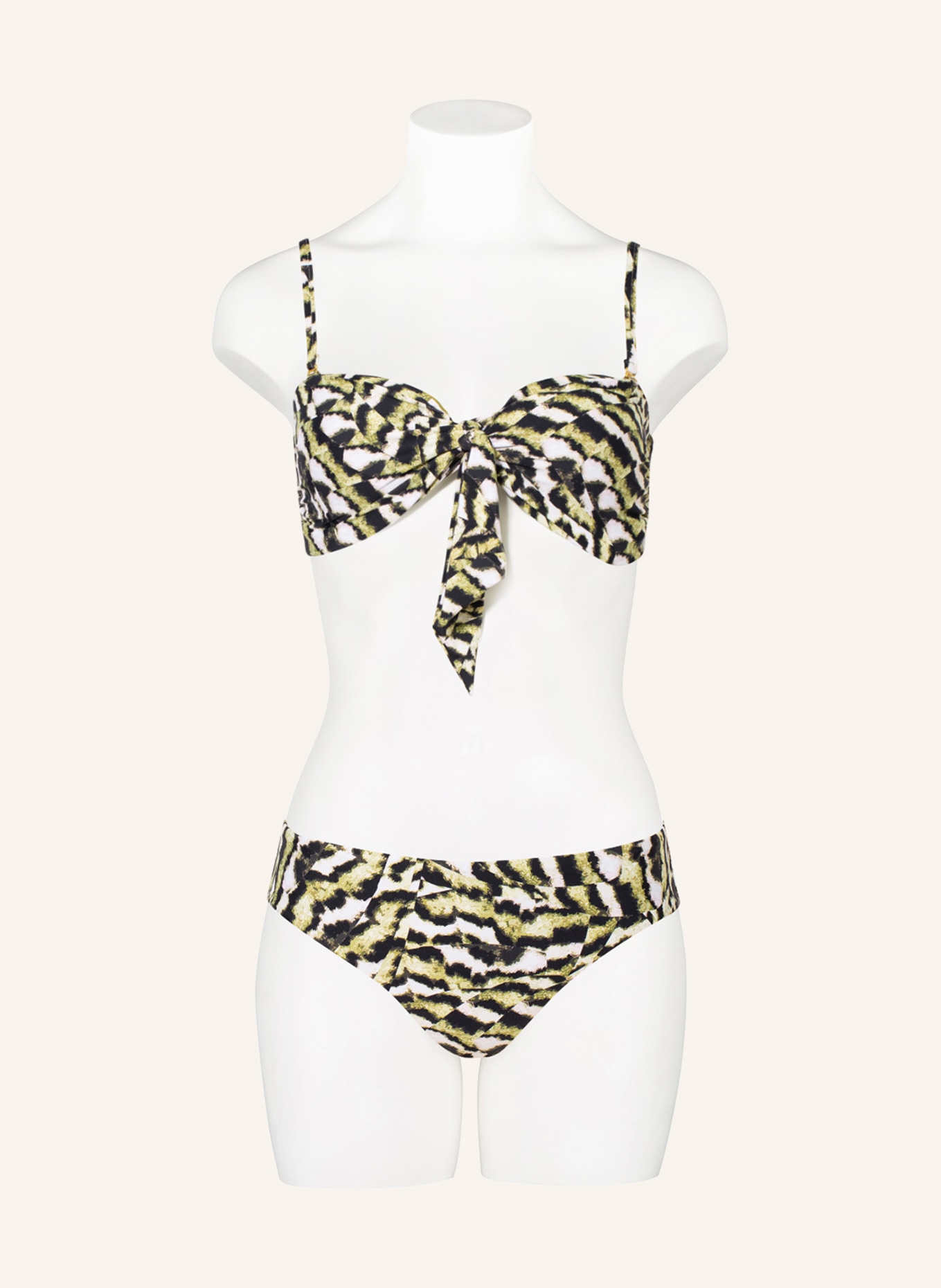 SEAFOLLY Bandeau bikini top MANDALAY, Color: BLACK/ LIGHT GREEN/ LIGHT PINK (Image 2)