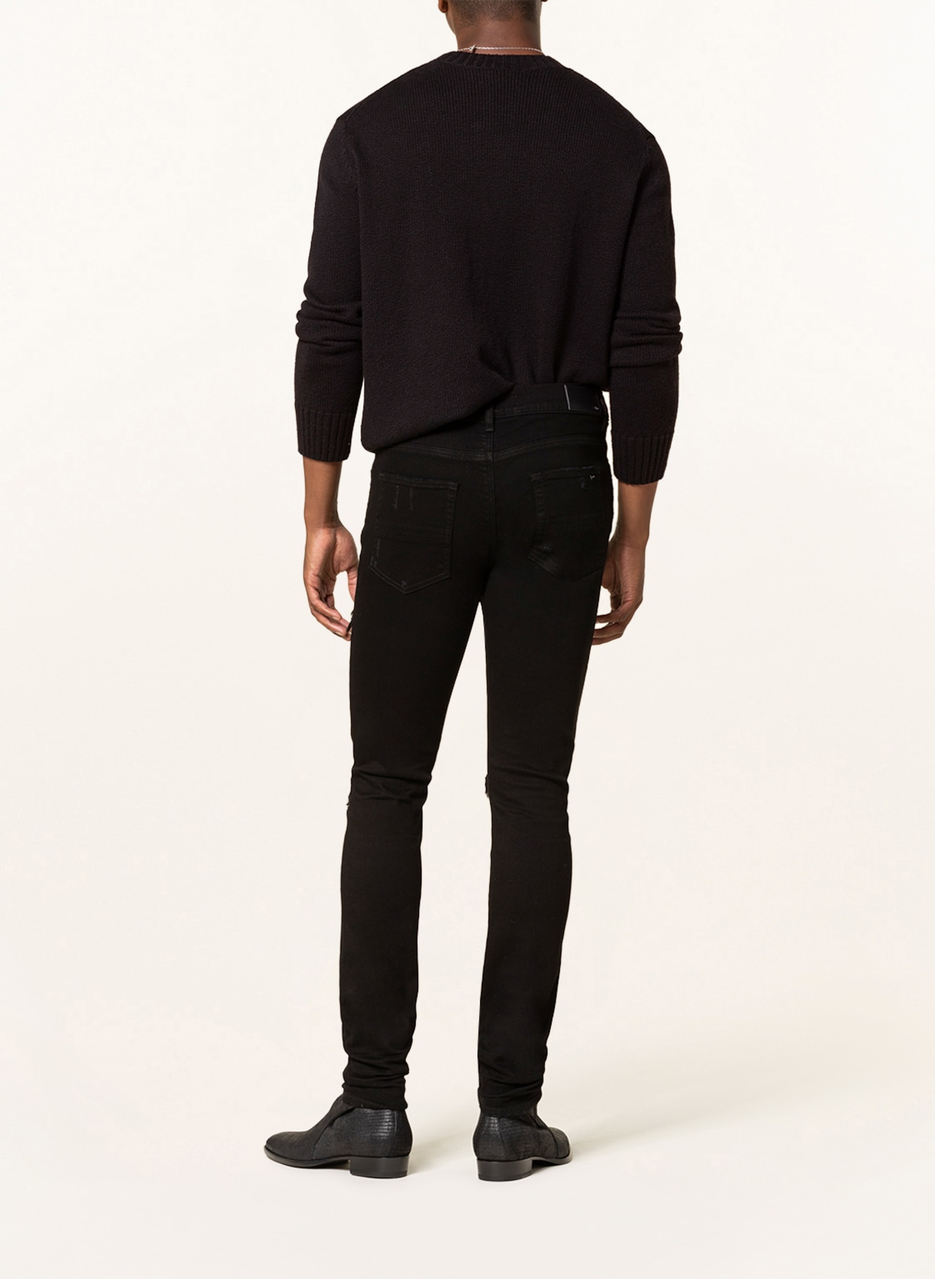 AMIRI Džíny v roztrhaném stylu MX1 Skinny Fit, Barva: 001 BLACK (Obrázek 3)
