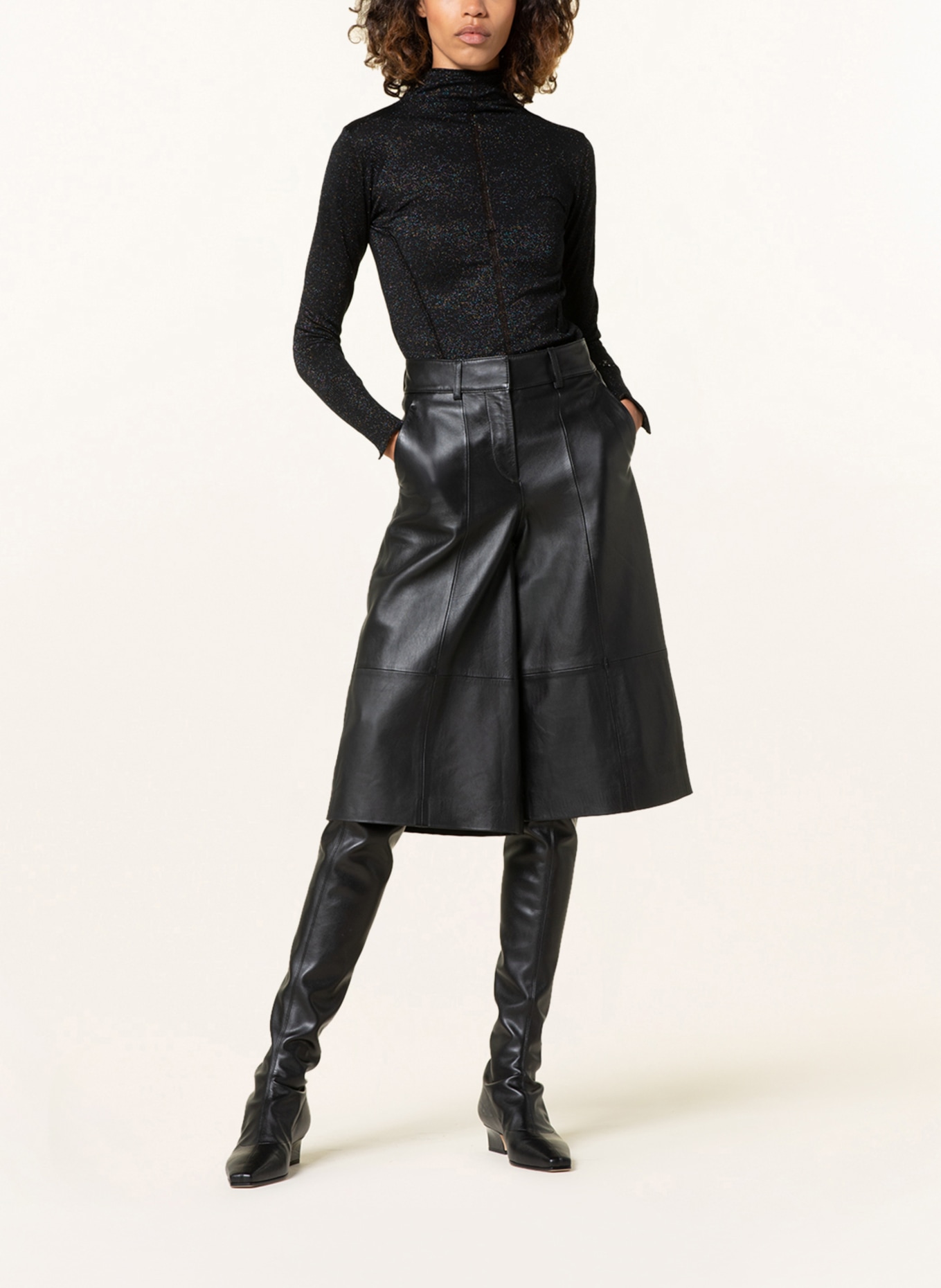 PATRIZIA PEPE Sweter z błyszczącą przędzą, Kolor: F1YR Black lurex (Obrazek 2)