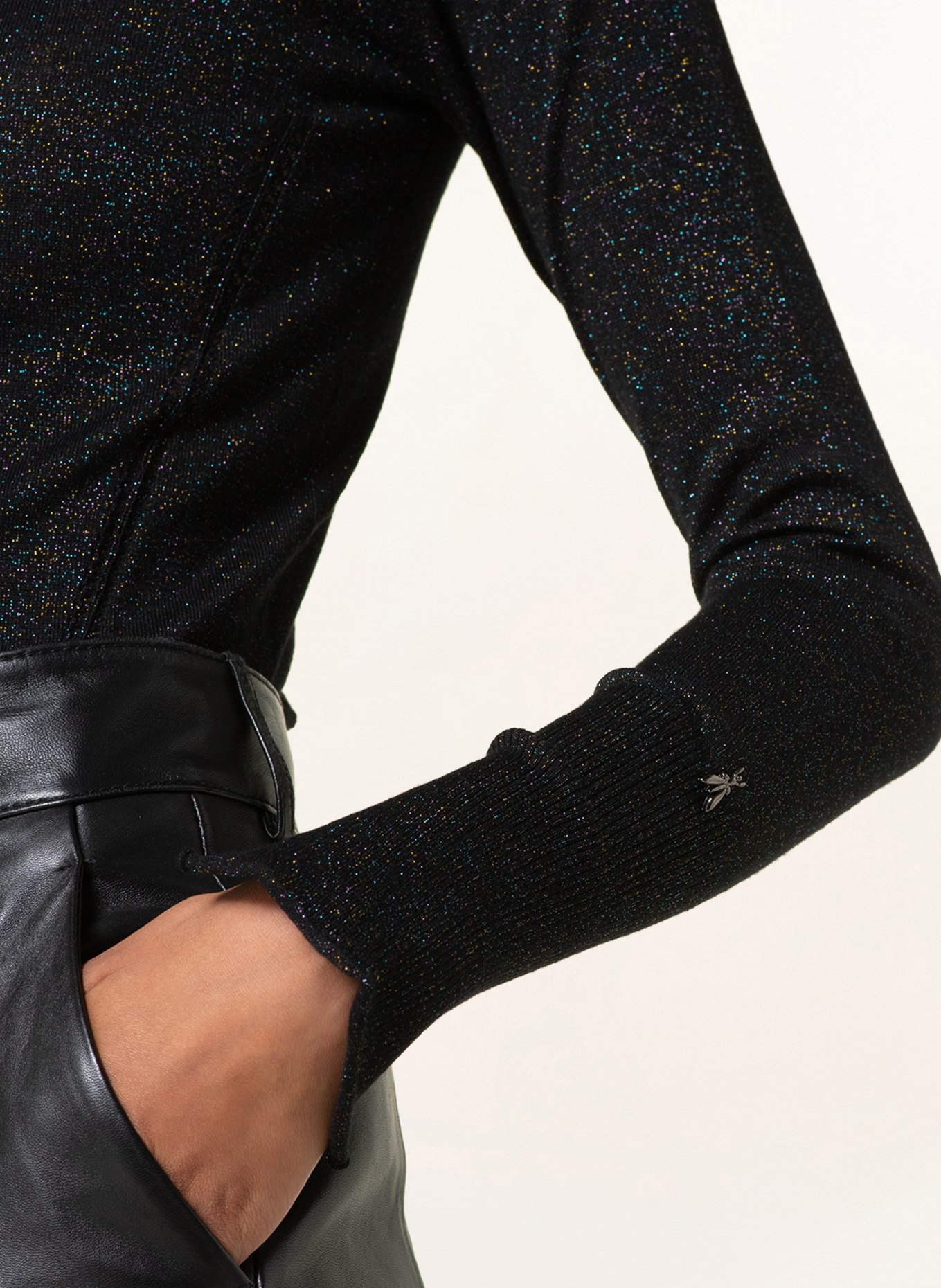 PATRIZIA PEPE Sweater with glitter thread, Color: F1YR Black lurex (Image 4)