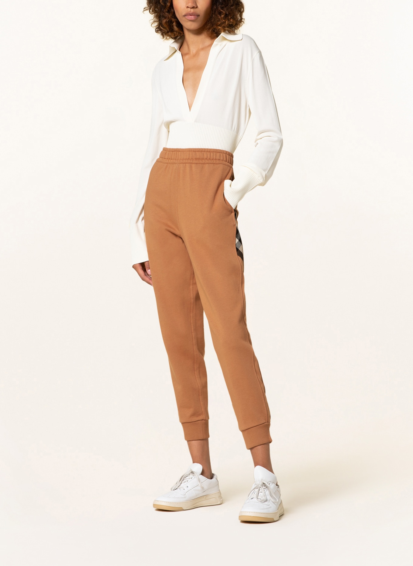 BURBERRY Spodnie 7/8 w stylu dresowym , Kolor: CAMELOWY (Obrazek 2)