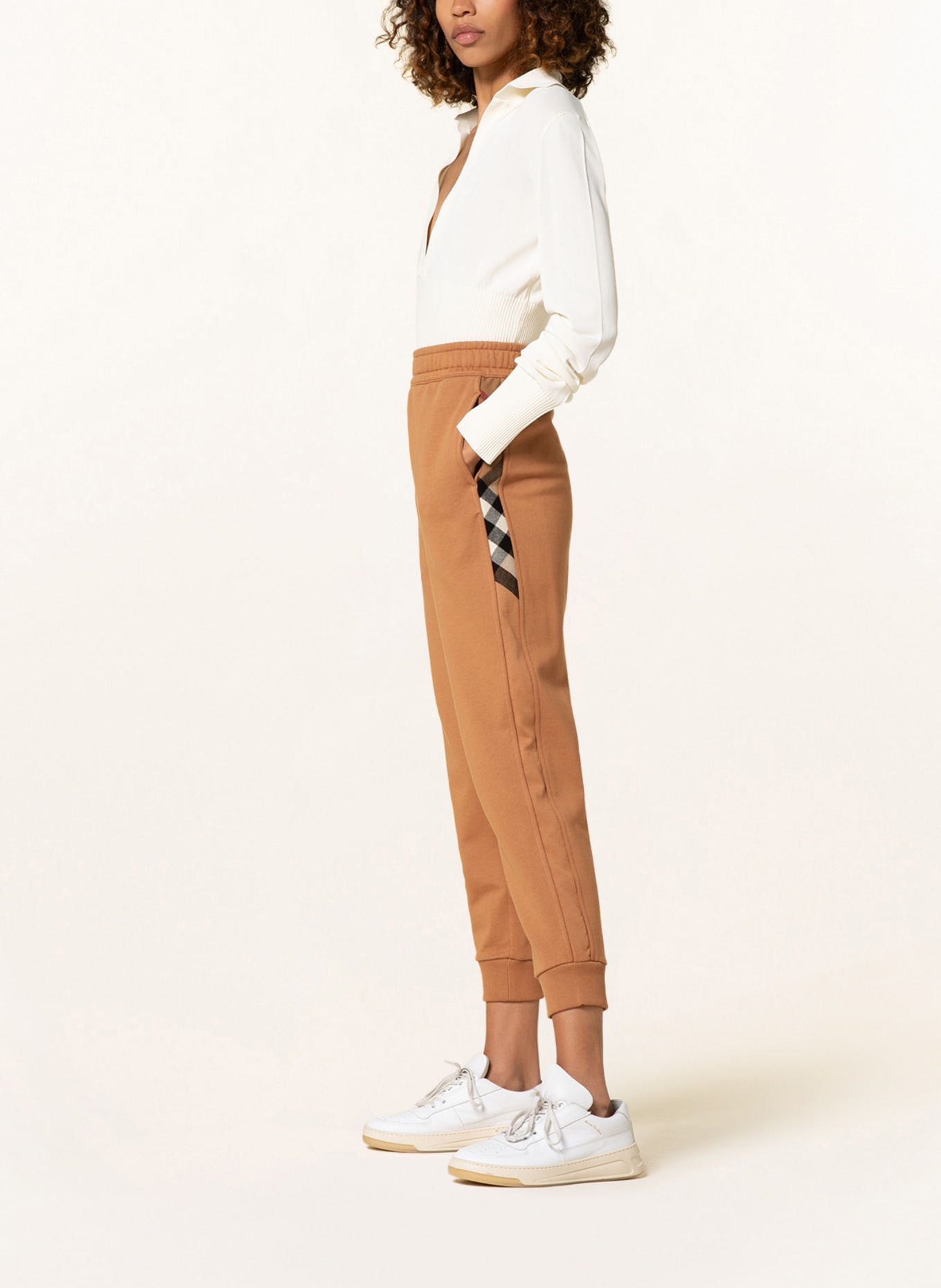 BURBERRY Spodnie 7/8 w stylu dresowym , Kolor: CAMELOWY (Obrazek 4)