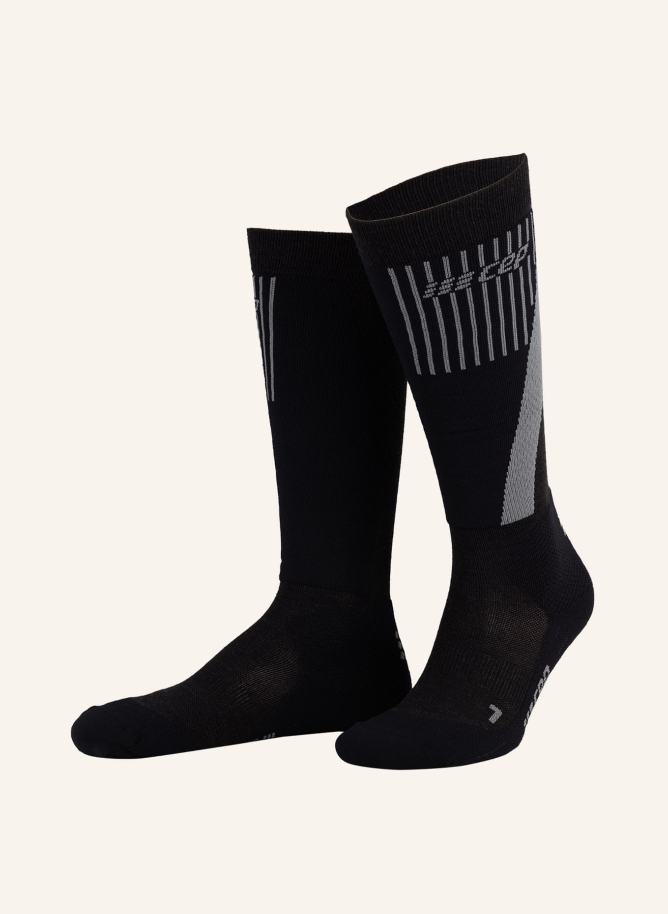 cep Running socks COLD WEATHER COMPRESSION, Color: BLACK (Image 1)