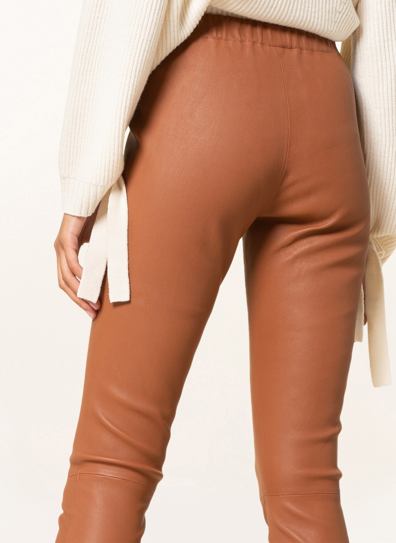 MRS & HUGS Leather leggings, Color: COGNAC (Image 5)