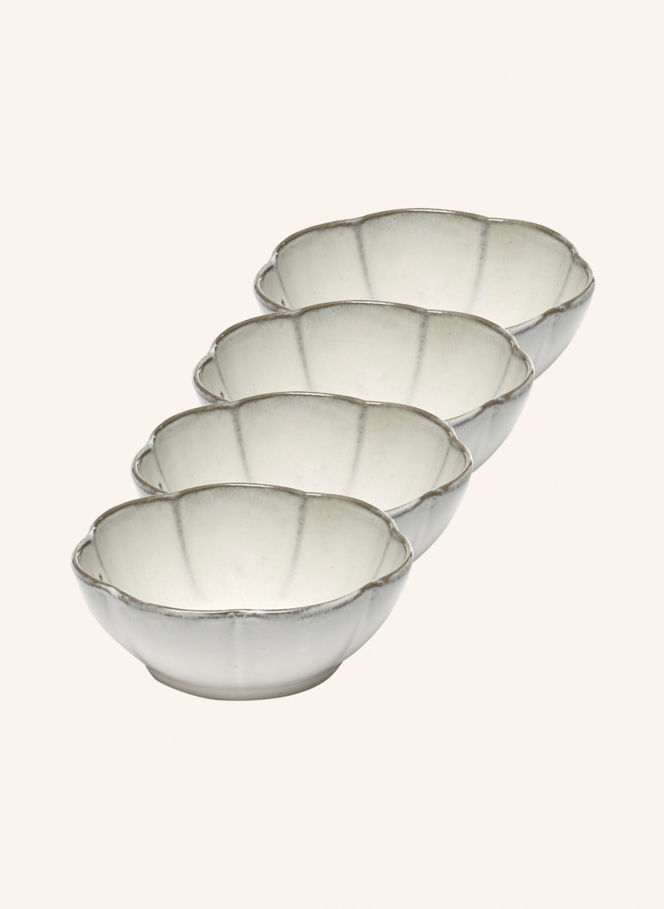SERAX Set of 4 bowls INKU, Color: WHITE/ LIGHT BLUE/ BROWN (Image 1)