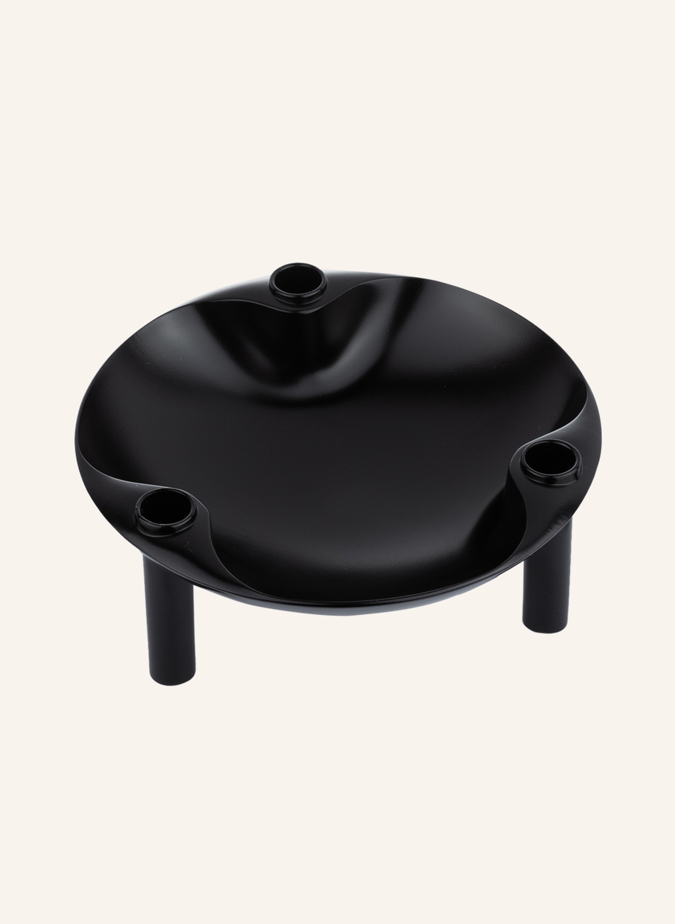 STOFF NAGEL Candleholder with bowl, Color: BLACK (Image 2)