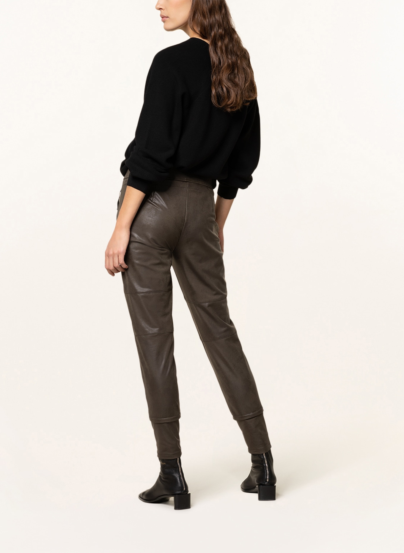 RAFFAELLO ROSSI Trousers CANDY in leather look, Color: KHAKI (Image 3)