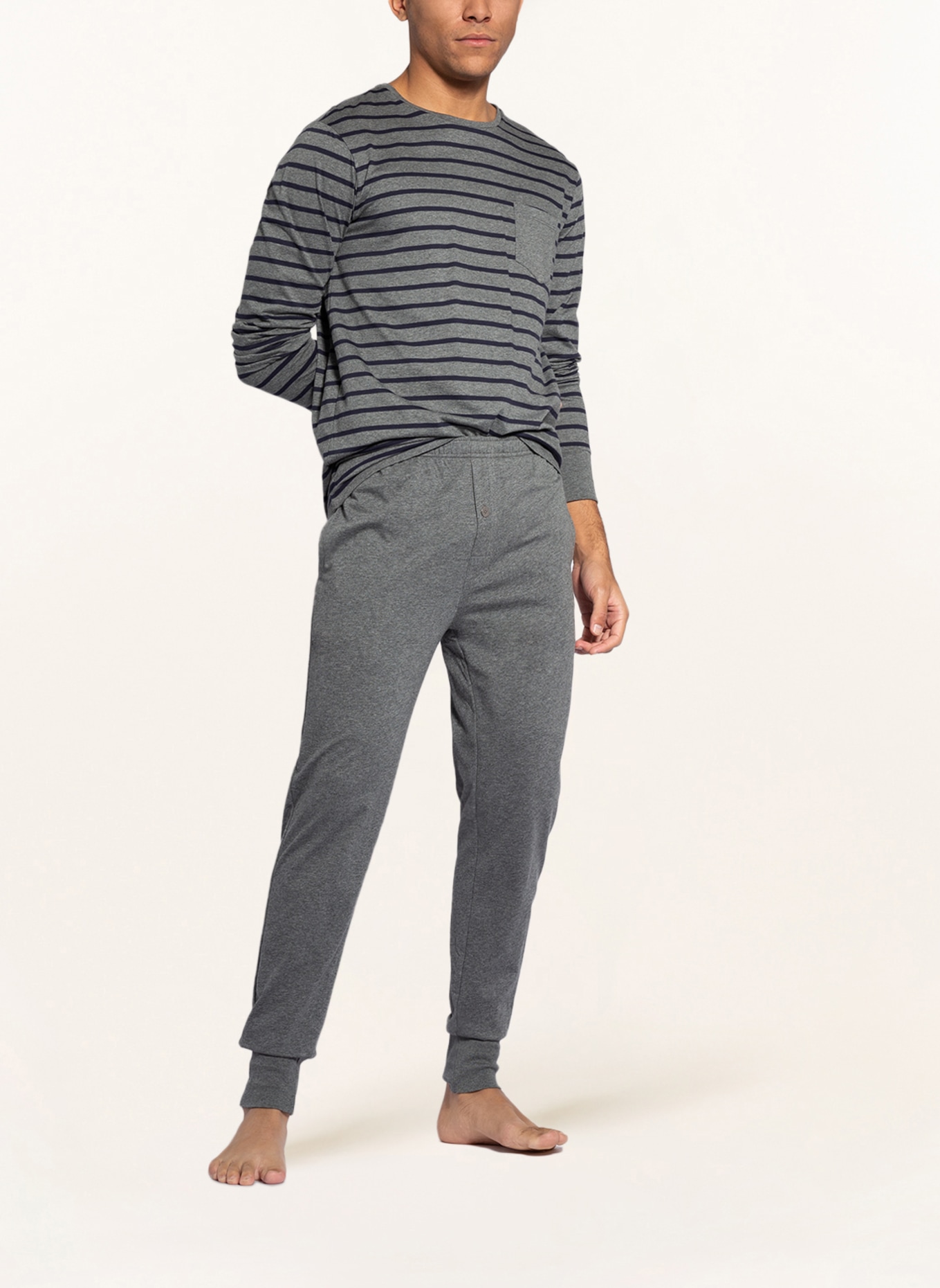 JOCKEY Schlafanzug NAUTICAL, Farbe: GRAU/ DUNKELBLAU (Bild 2)