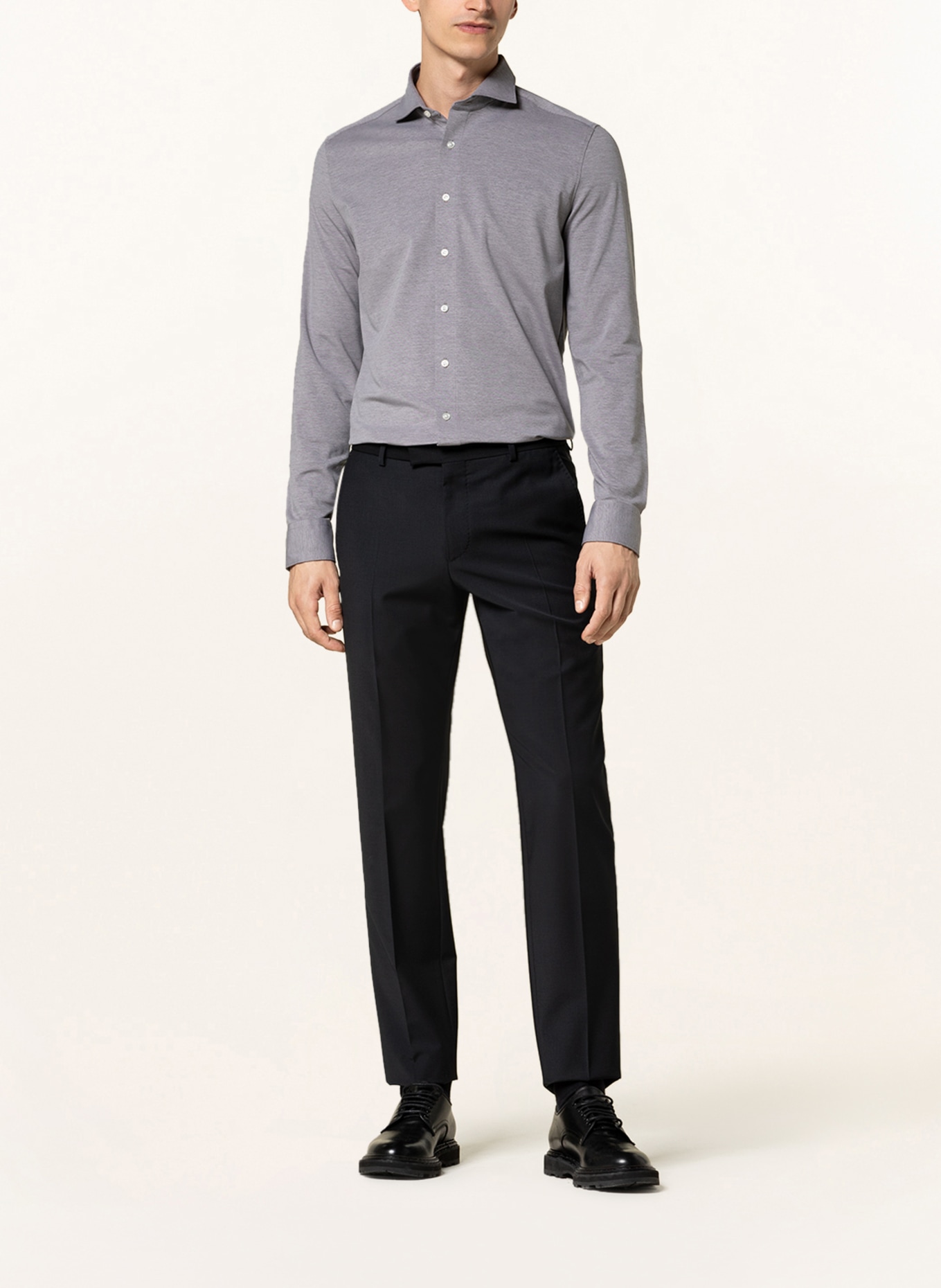 OLYMP Jerseyhemd Luxor 24/Seven modern fit: GRAU