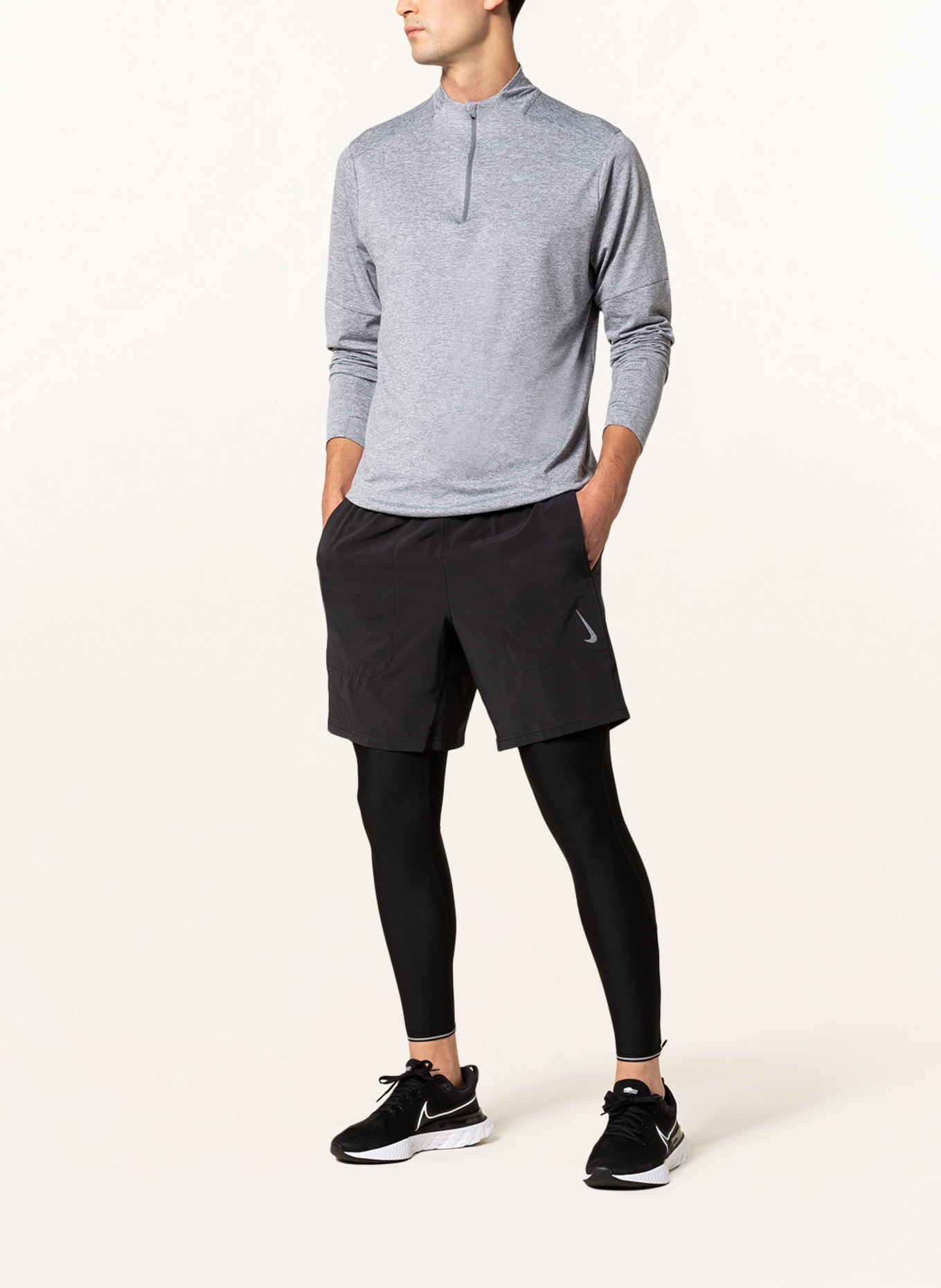Nike Running shirt DRI-FIT ELEMENT, Color: LIGHT GRAY (Image 2)