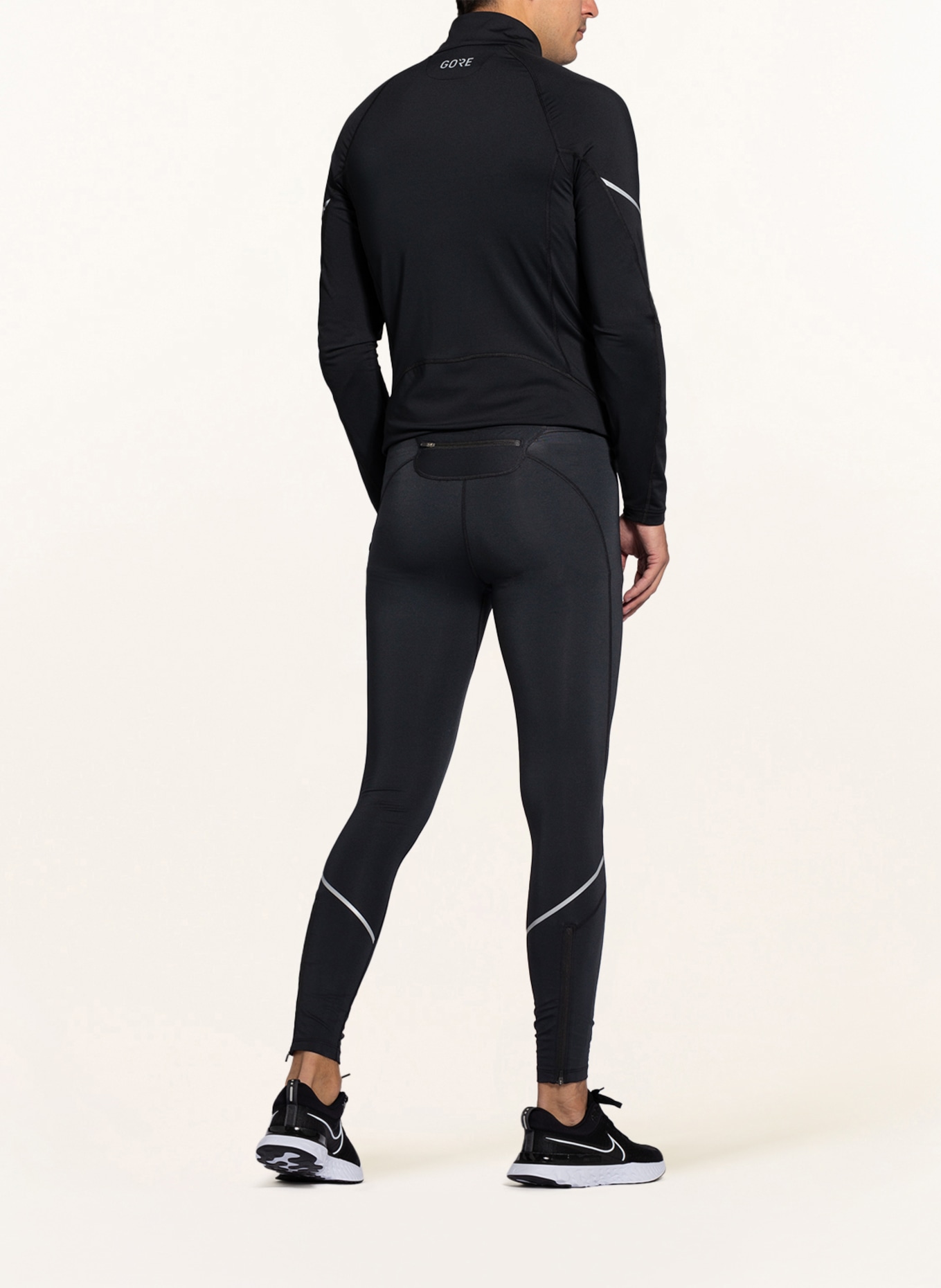 GORE RUNNING WEAR Running trousers R3 MID, Color: BLACK (Image 3)
