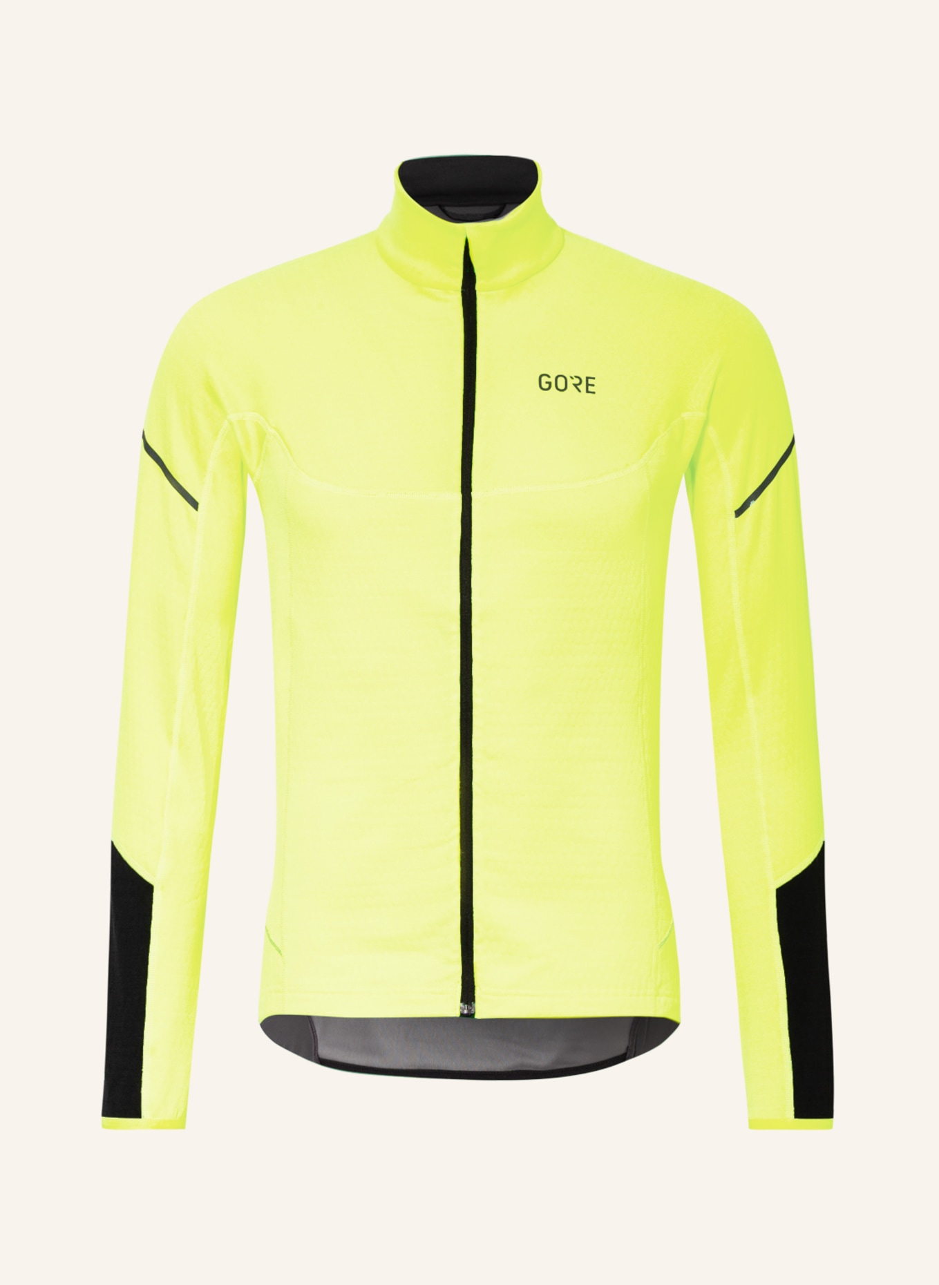 GORE RUNNING WEAR Running jacket THERMO ZIP, Color: NEON YELLOW/ BLACK (Image 1)