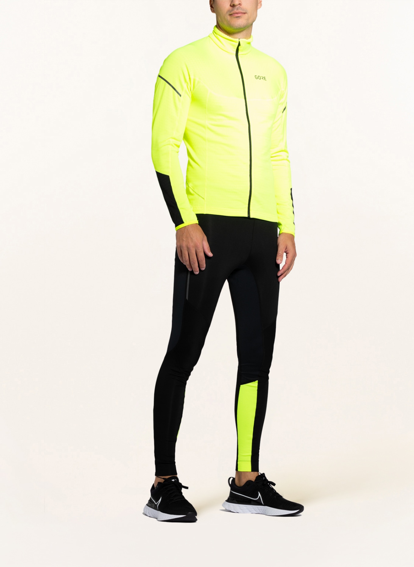GORE RUNNING WEAR Running jacket THERMO ZIP, Color: NEON YELLOW/ BLACK (Image 2)