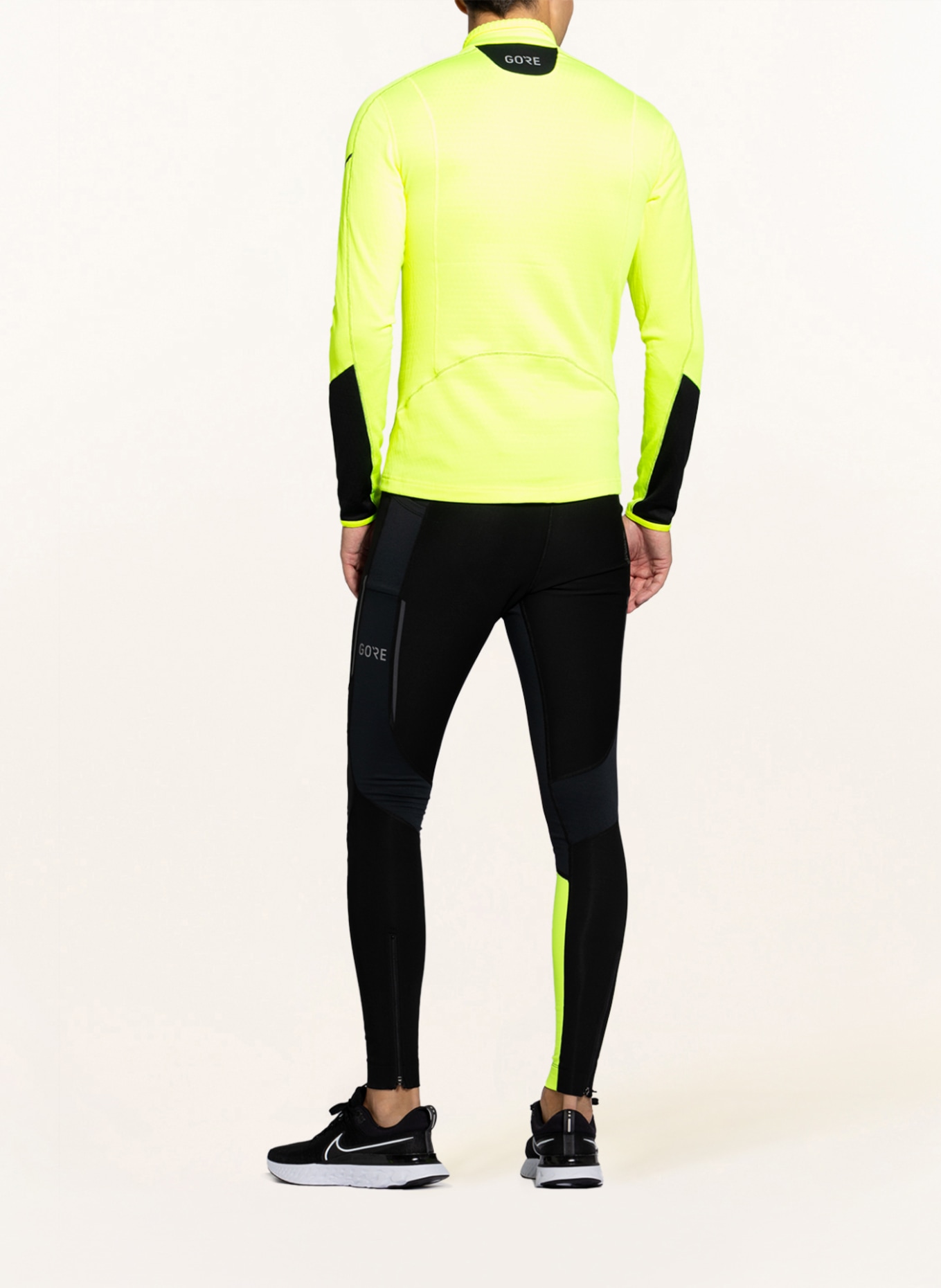 GORE RUNNING WEAR Running jacket THERMO ZIP, Color: NEON YELLOW/ BLACK (Image 3)
