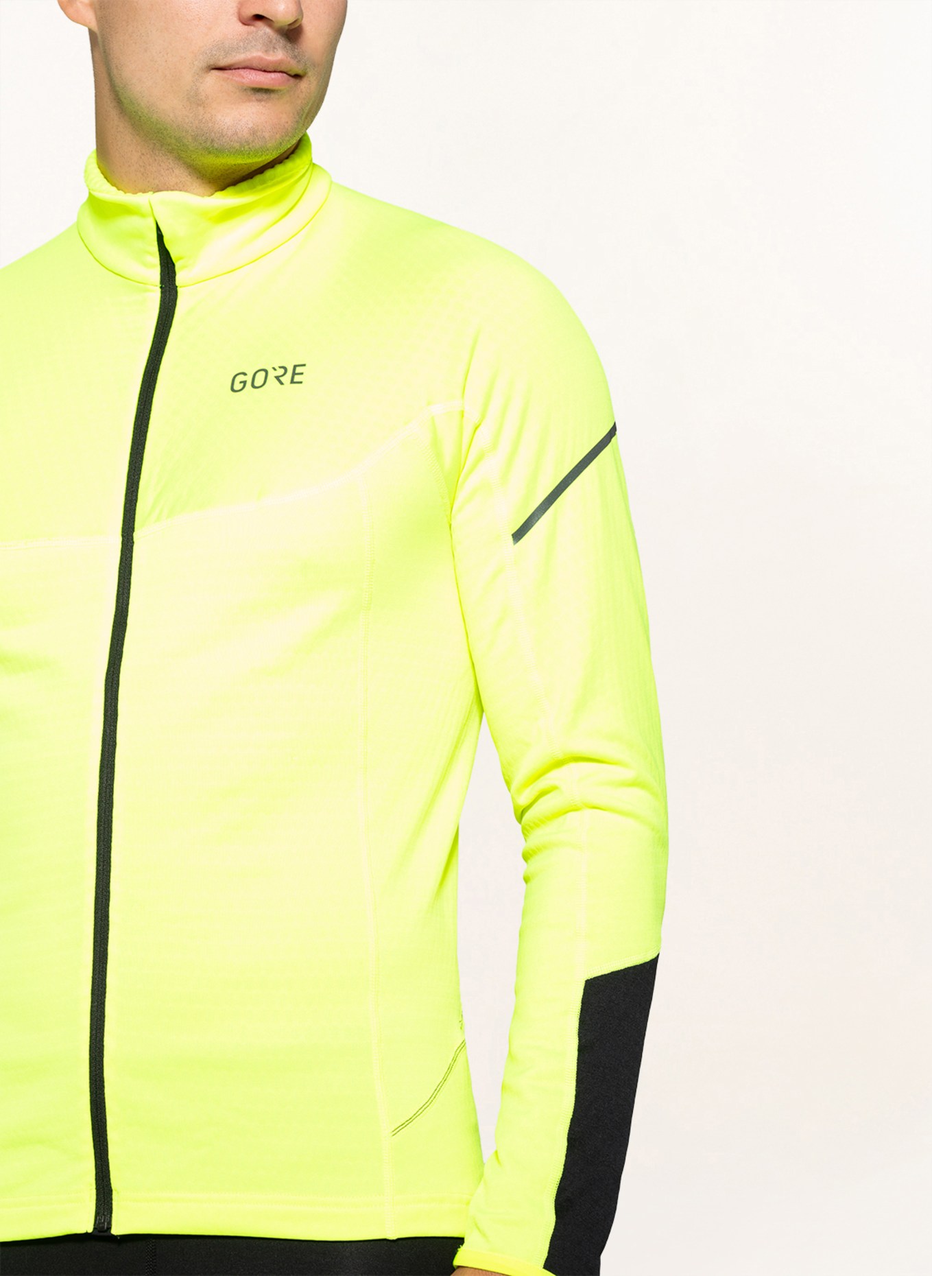 GORE RUNNING WEAR Running jacket THERMO ZIP, Color: NEON YELLOW/ BLACK (Image 4)