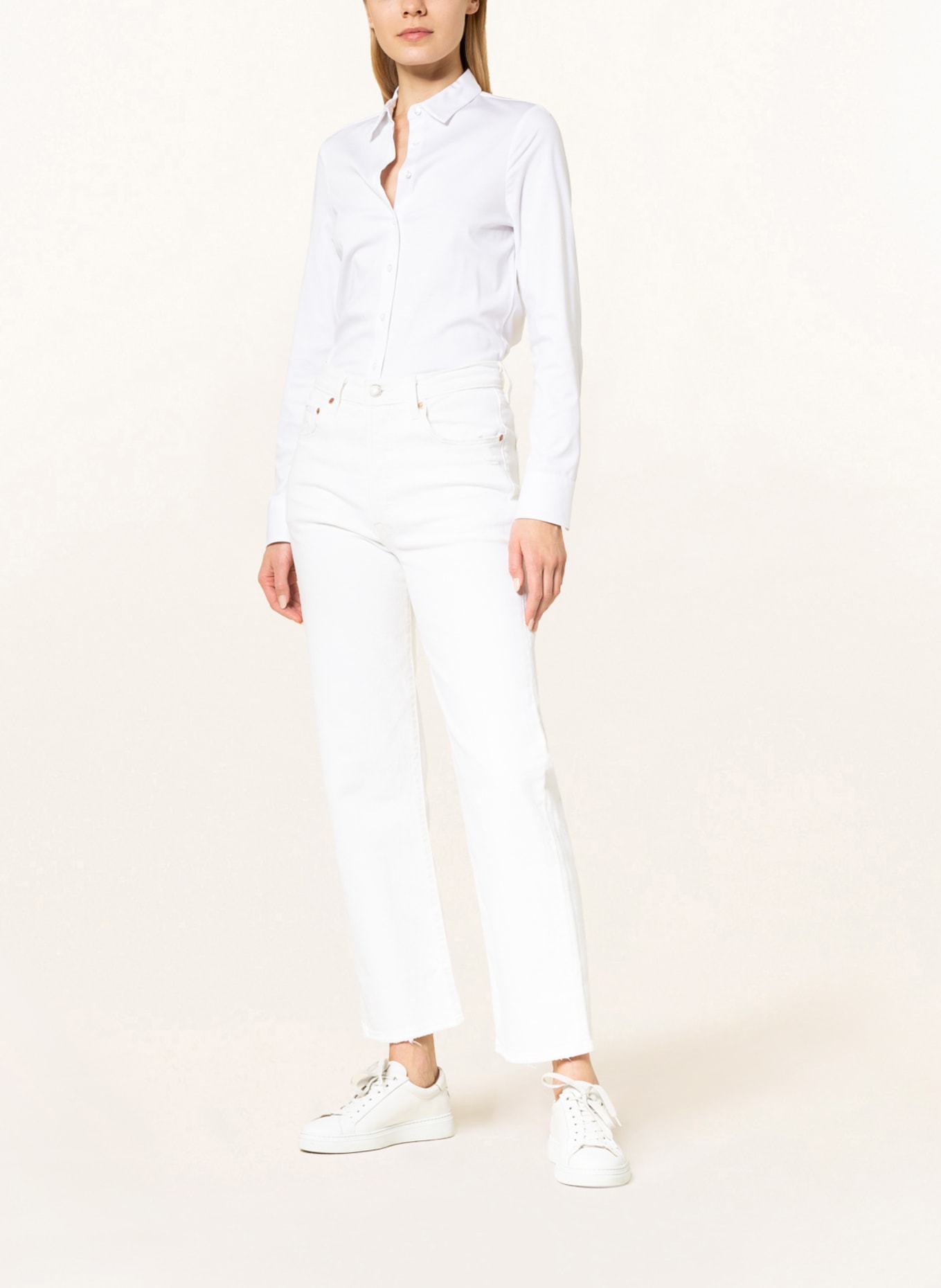 ETERNA Shirt blouse made of jersey, Color: WHITE (Image 2)