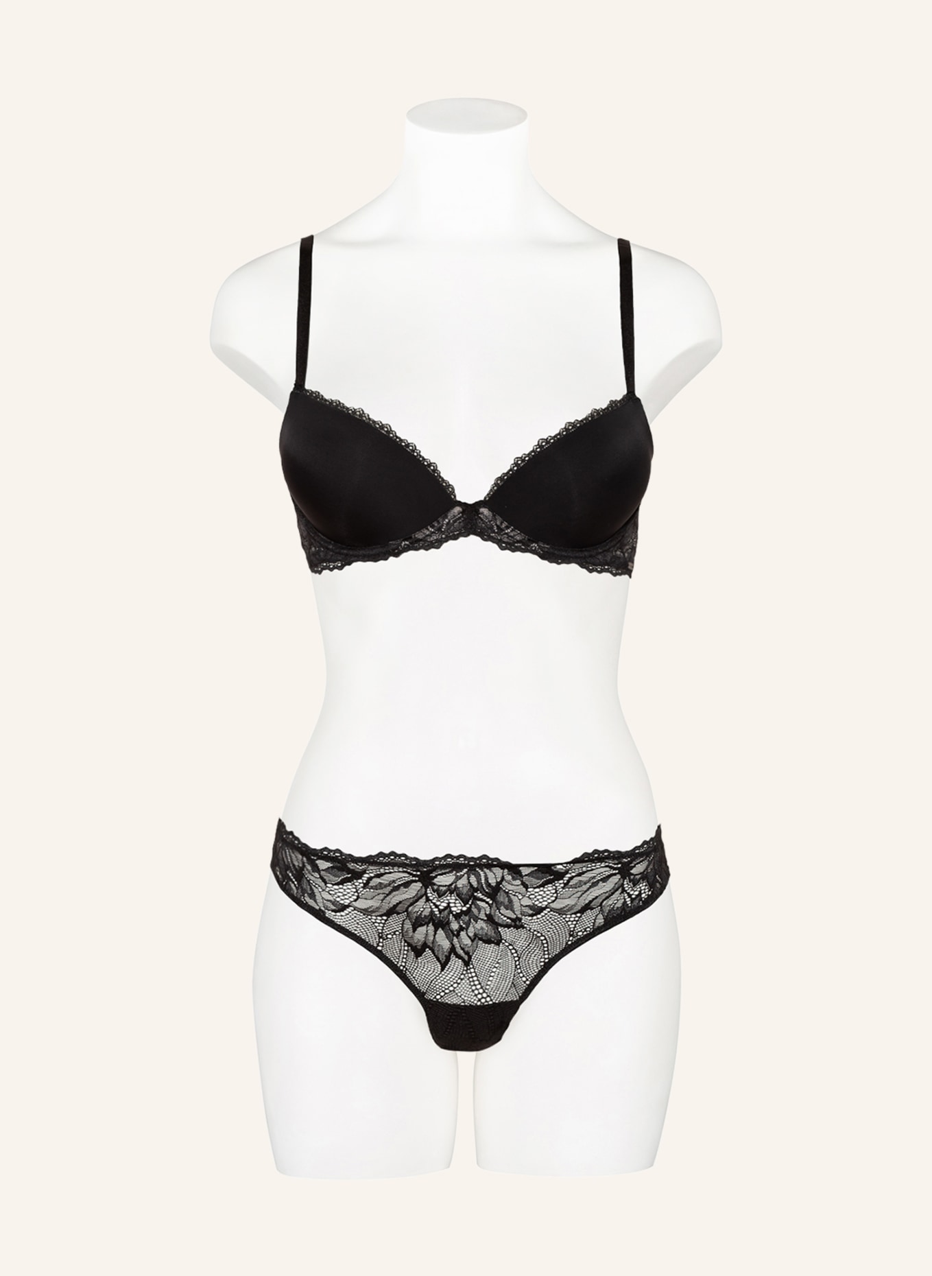 Buy Calvin Klein Black Lace Trimmed Demi Bra from Next Luxembourg
