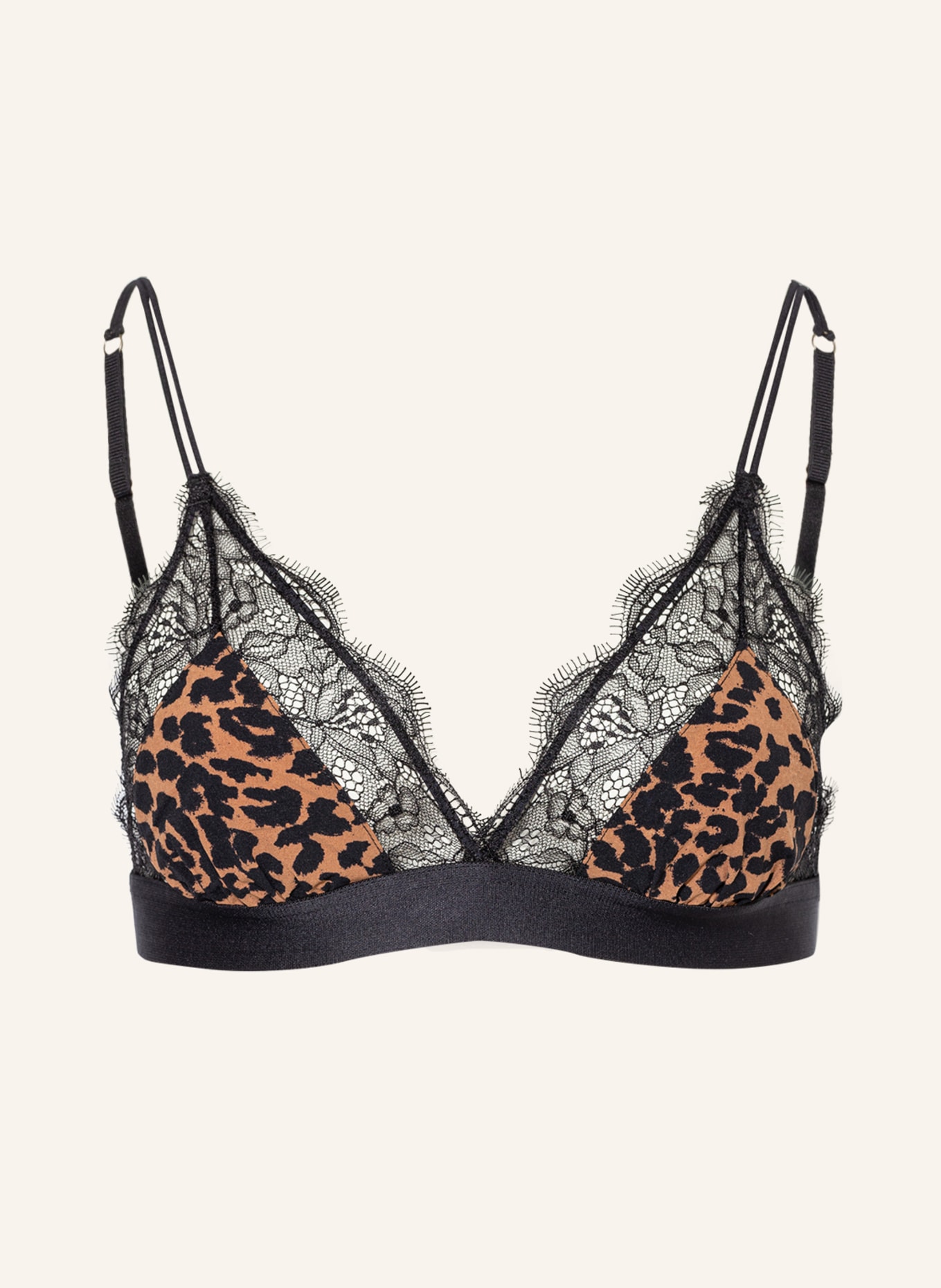 LOVE Stories Triangle bra LOVE LACE EVERGREENS, Color: BROWN/ BLACK (Image 1)