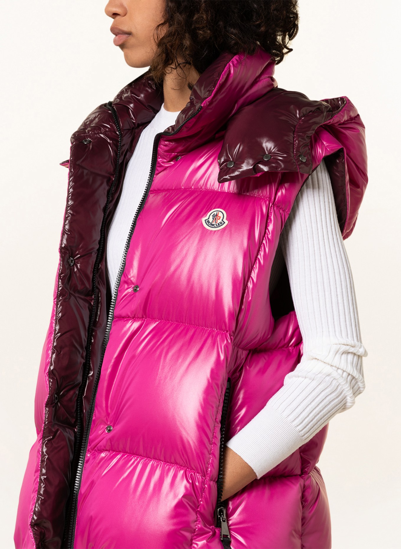 MONCLER Oversized down vest LUZULE, Color: FUCHSIA (Image 5)