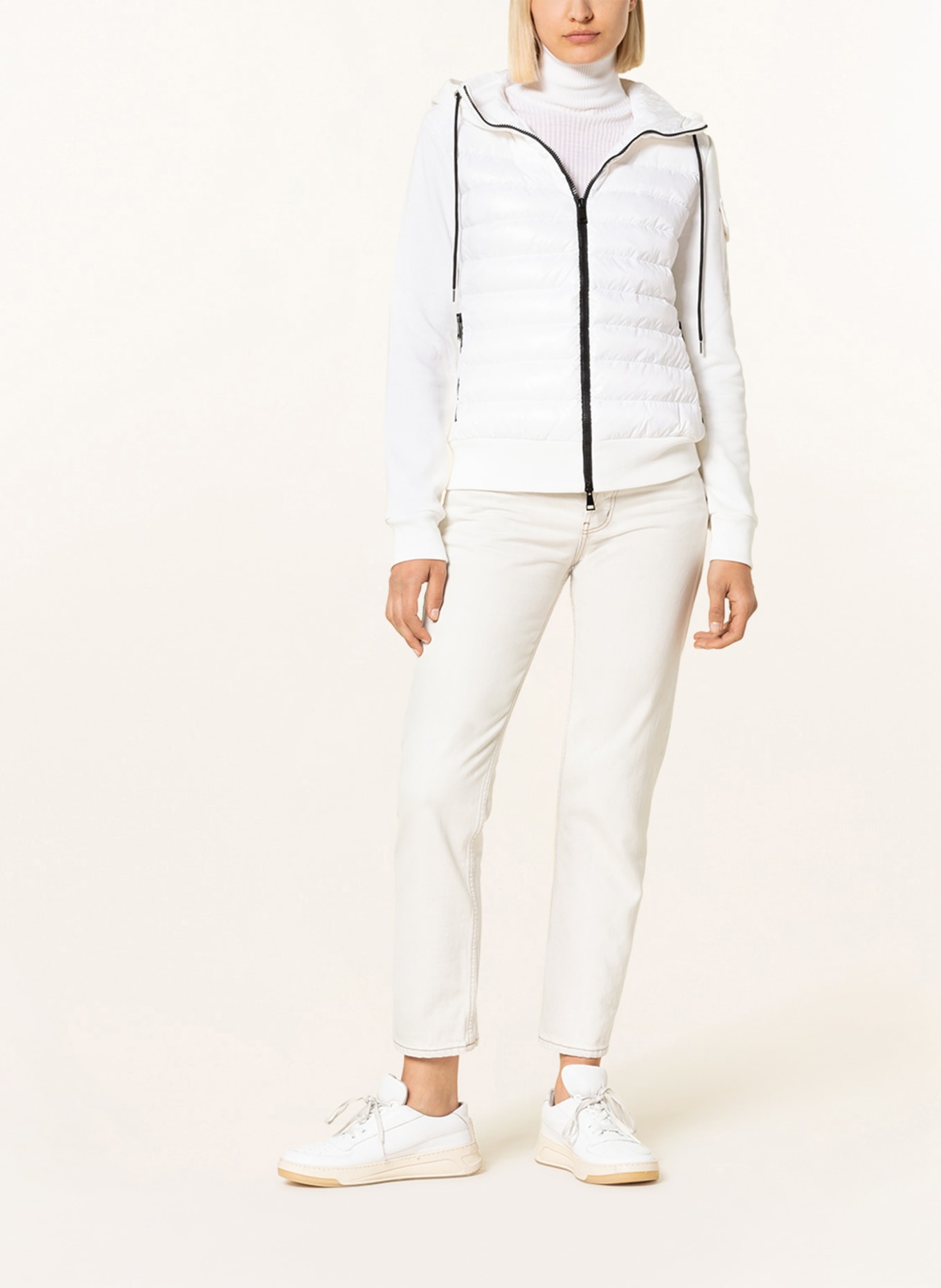 MONCLER Sweat jacket in mixed materials, Color: WHITE (Image 2)