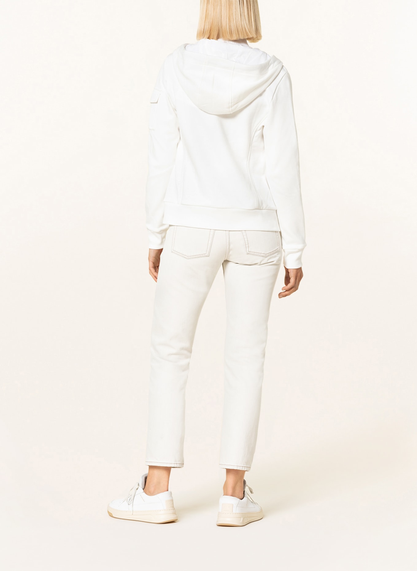 MONCLER Sweat jacket in mixed materials, Color: WHITE (Image 3)