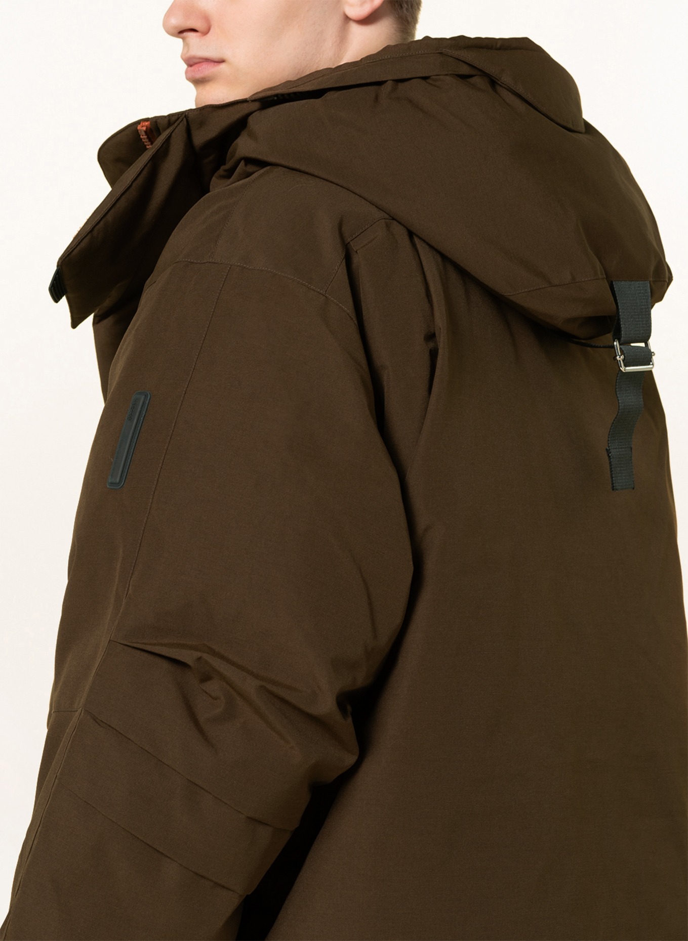 Acne Studios Péřová bunda s pravou kožešinou, Barva: HNĚDÁ/ VELBLOUDÍ (Obrázek 6)