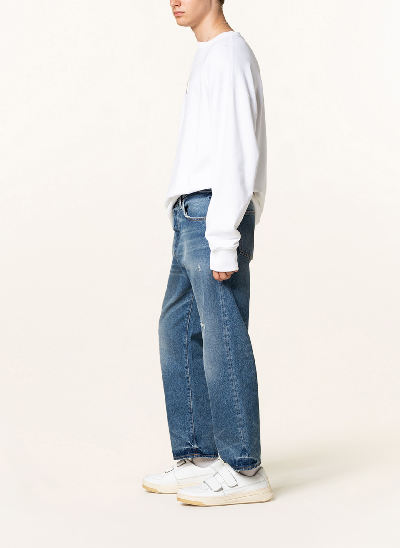 Acne Studios Destroyed Jeans 2003 Loose Fit, Color: B00149 Vintage Blue (Image 4)