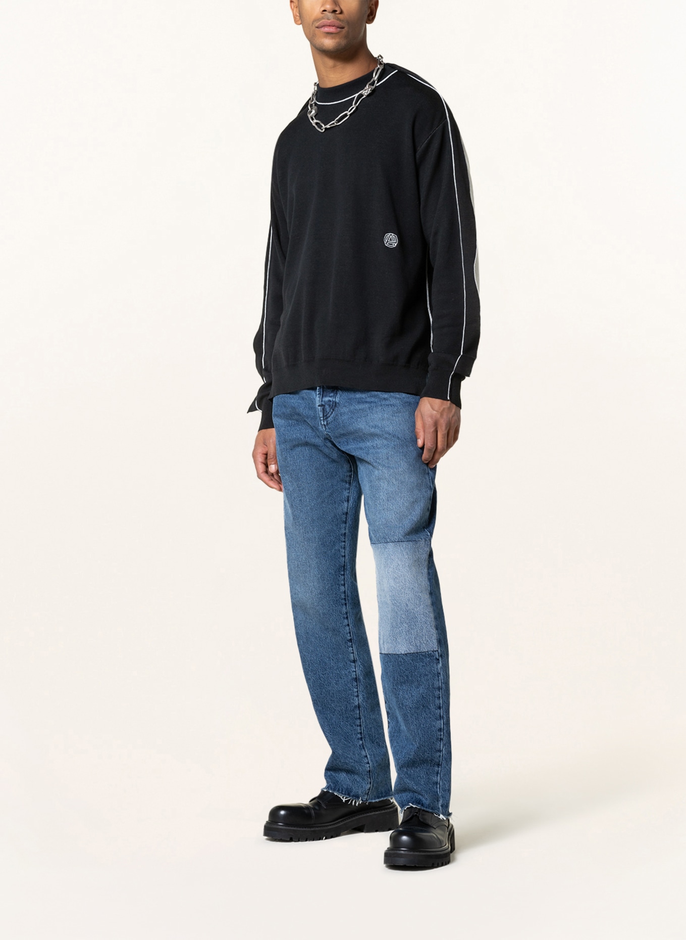 AMBUSH Sweater, Color: BLACK/ LIGHT GRAY (Image 2)