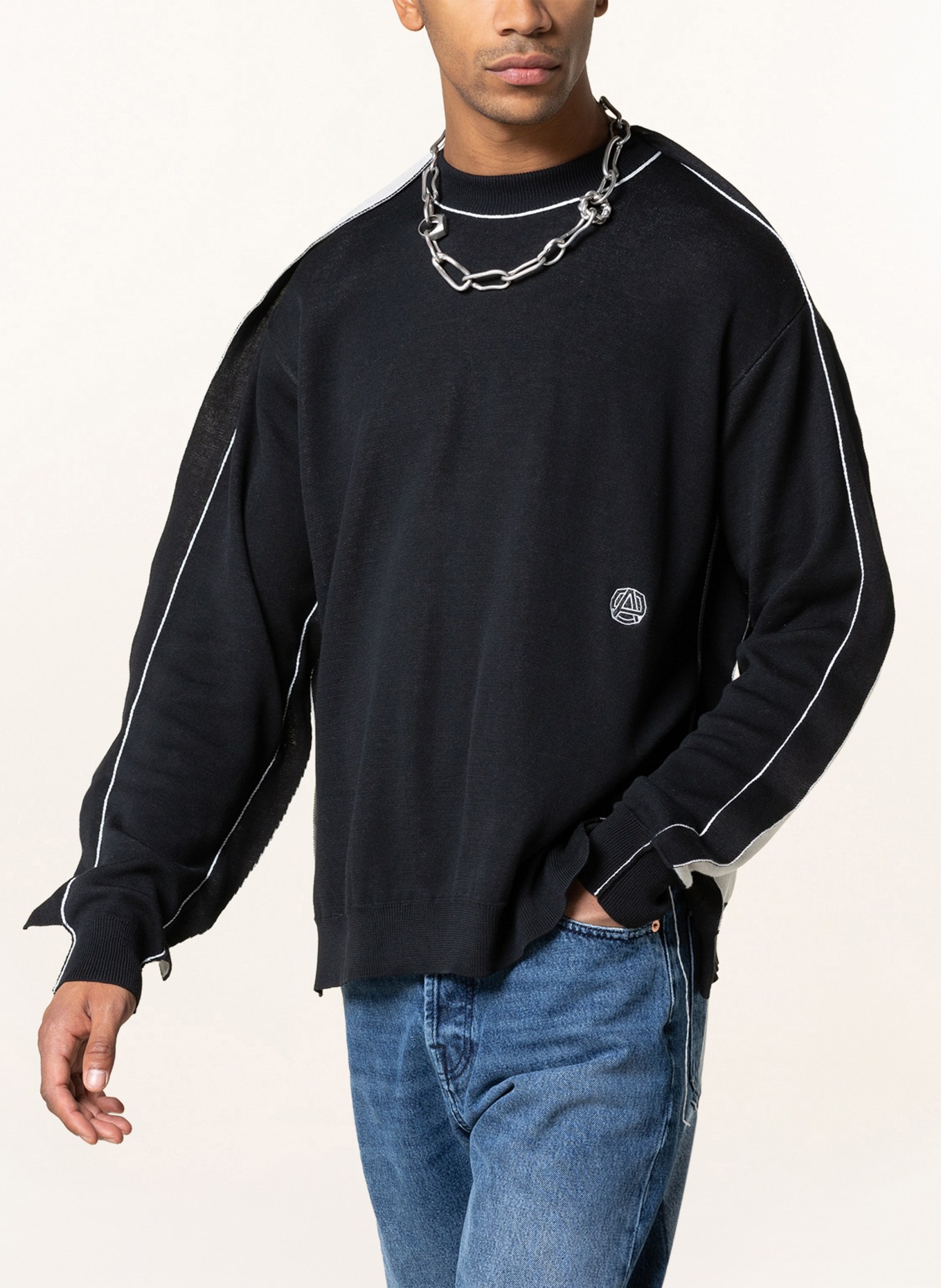 AMBUSH Sweater, Color: BLACK/ LIGHT GRAY (Image 5)