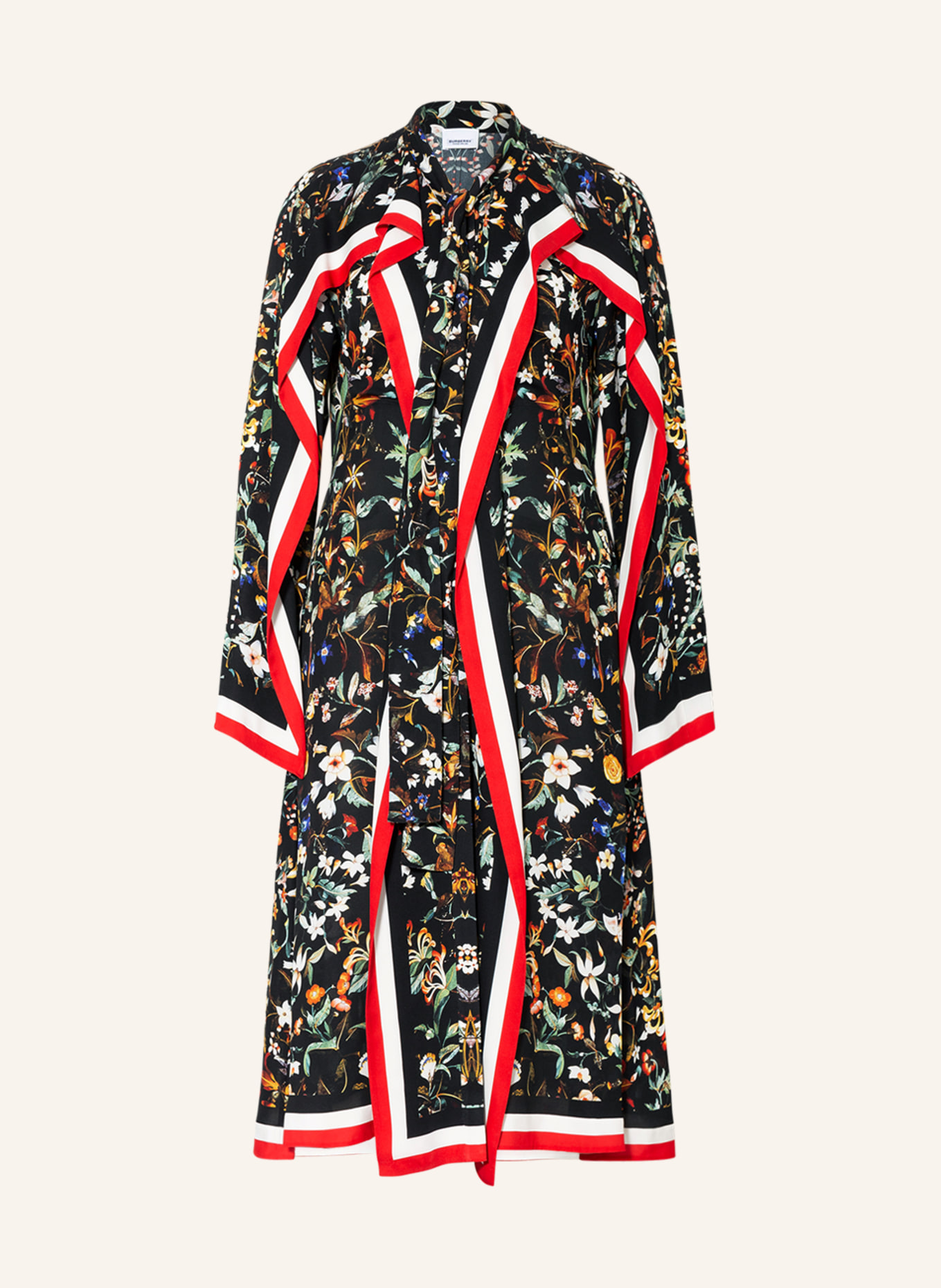 BURBERRY Shirt dress AMBRITA in silk, Color: BLACK/ RED/ WHITE (Image 1)