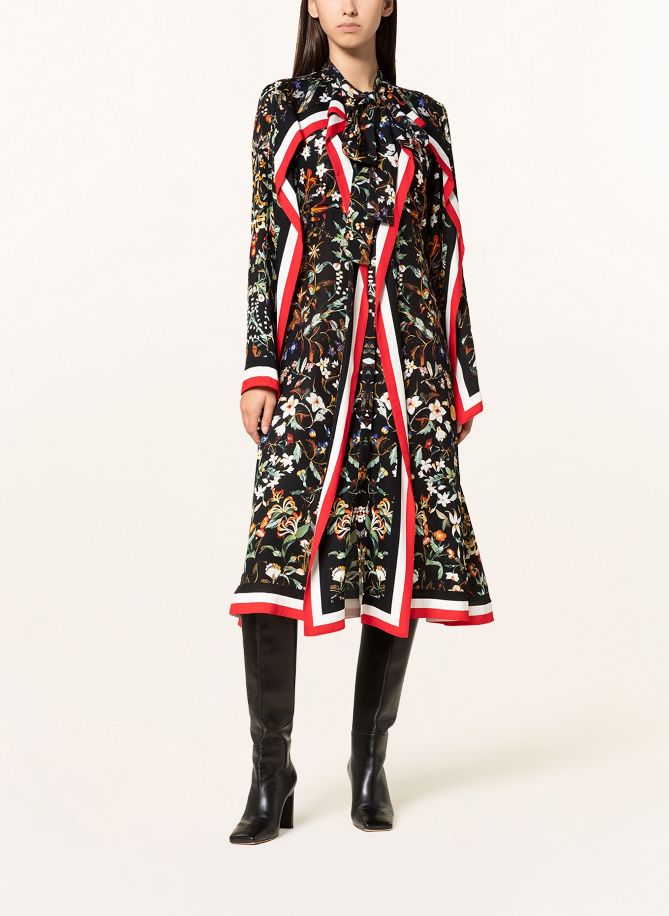 BURBERRY Shirt dress AMBRITA in silk, Color: BLACK/ RED/ WHITE (Image 2)