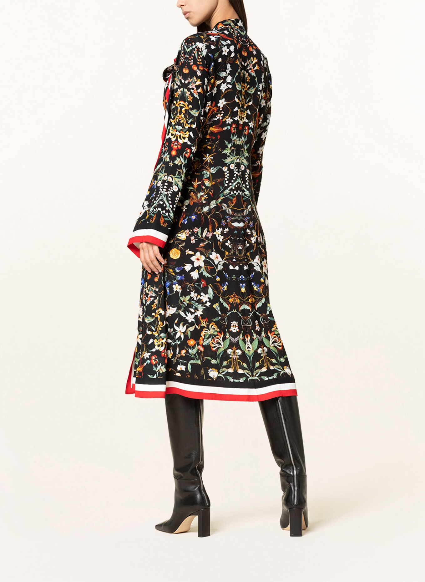 BURBERRY Sukienka koszulowa AMBRITA z jedwabiu, Kolor: CZARNY/ CZERWONY/ BIAŁY (Obrazek 3)