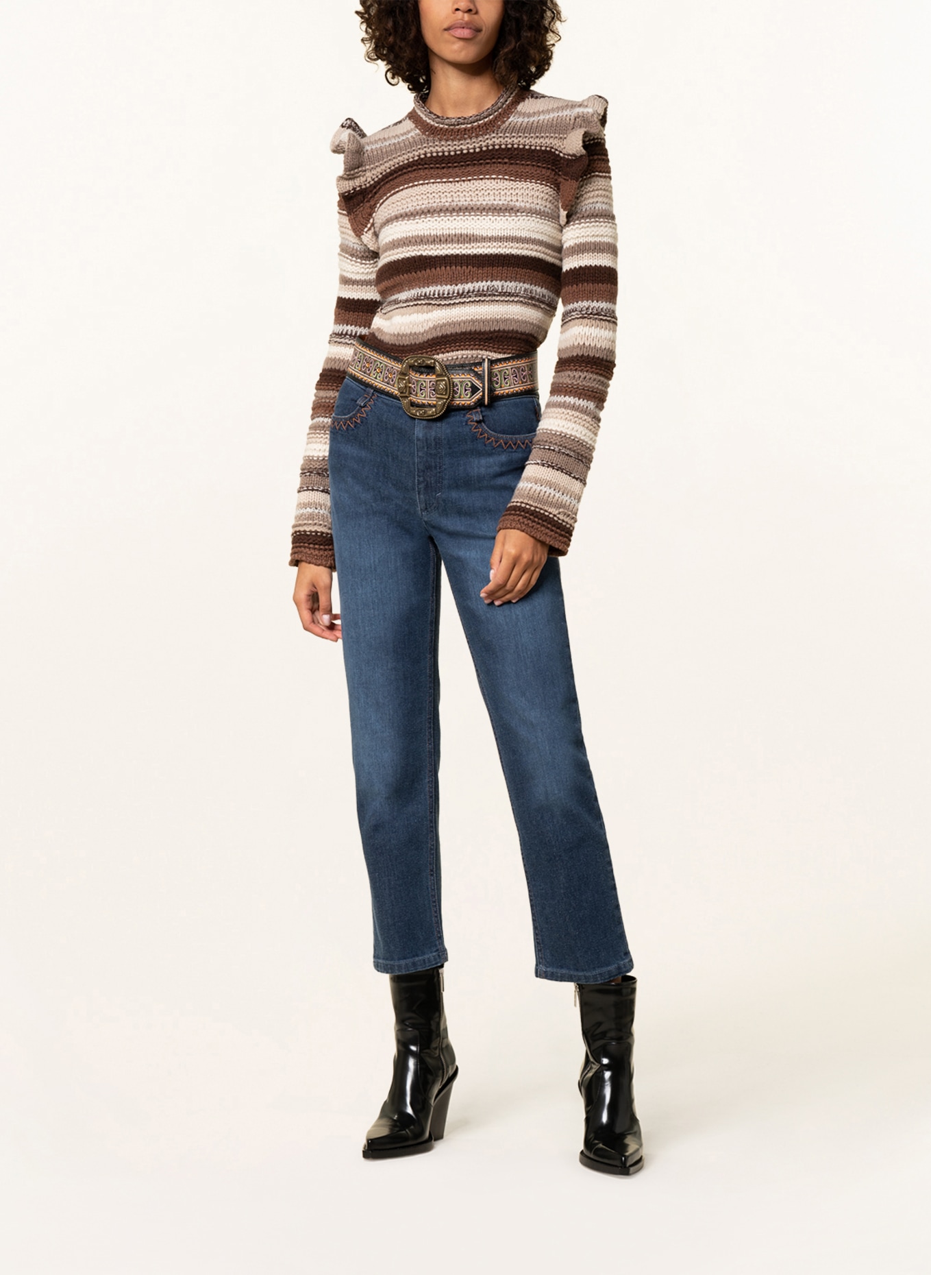 Chloé Cashmere-Pullover , Farbe: BRAUN/ BEIGE/ DUNKELBRAUN (Bild 2)