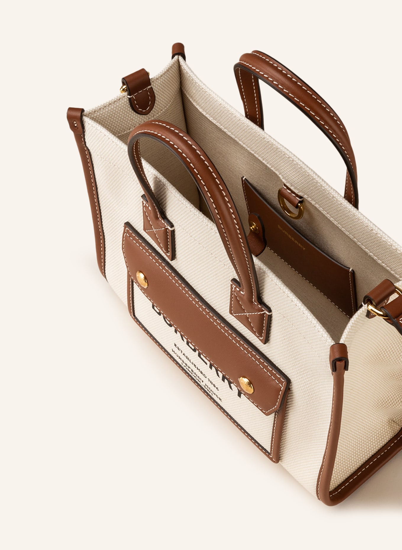 BURBERRY Handbag FREYA MINI, Color: CREAM/ BROWN (Image 3)