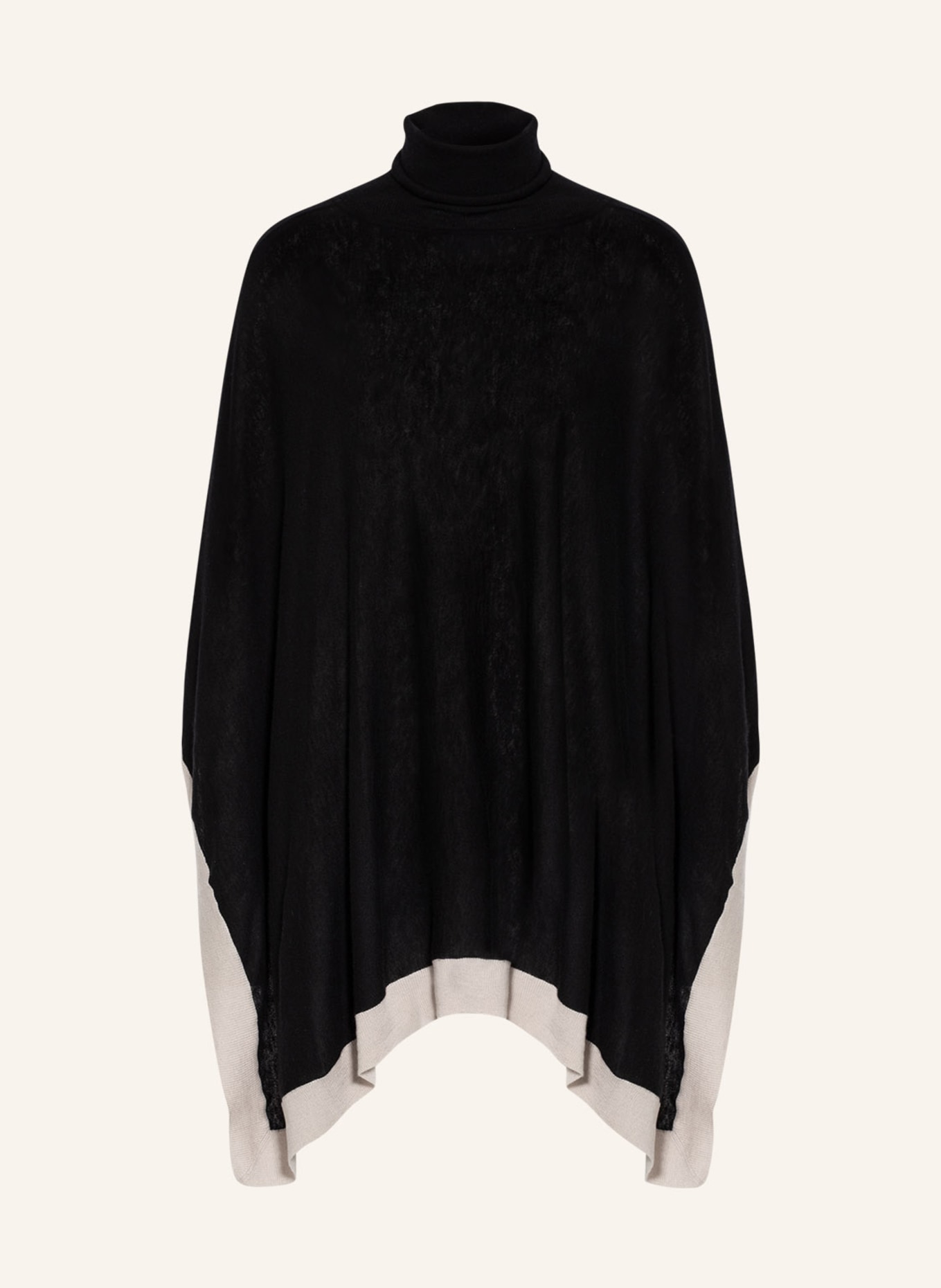 ERES Cashmere poncho MARIN , Color: BLACK/ LIGHT BROWN (Image 1)