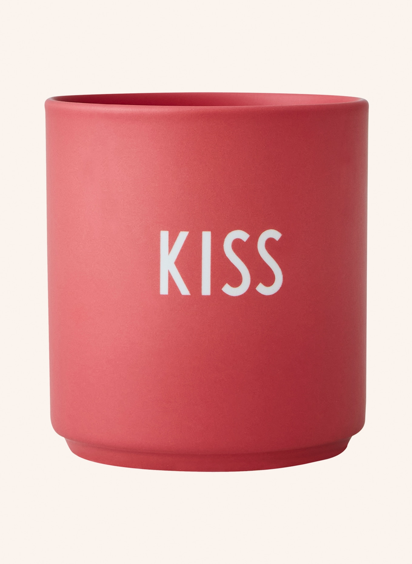 DESIGN LETTERS Cup KISS, Color: LIGHT RED (Image 1)