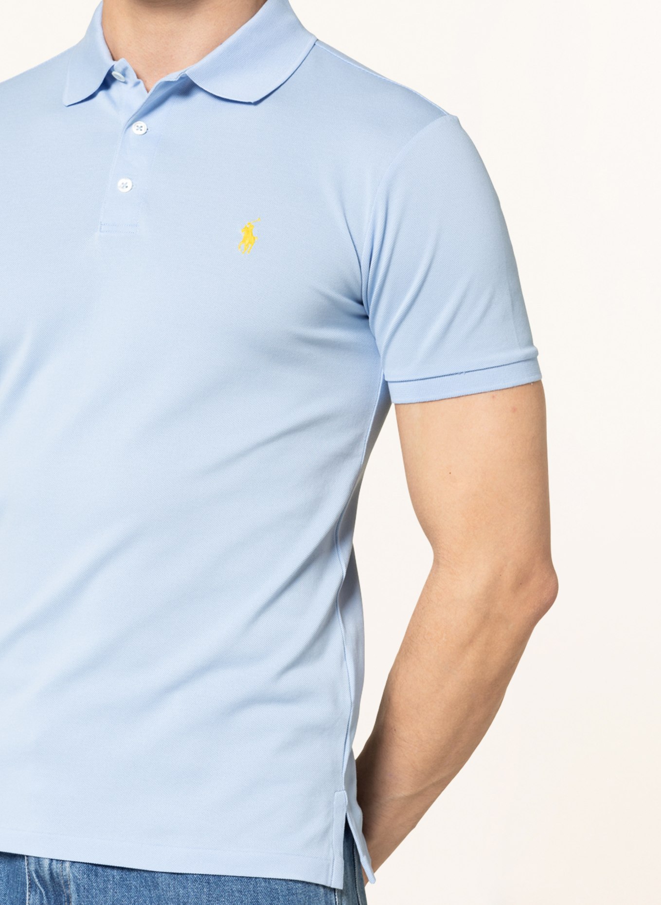 POLO RALPH LAUREN Piqué-Poloshirt Slim Fit, Farbe: HELLBLAU (Bild 4)