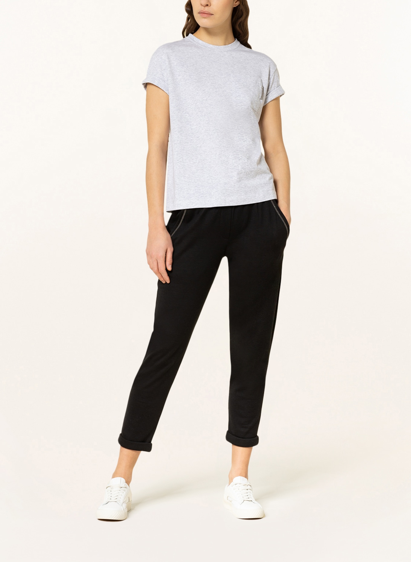 Black silk joggers discount