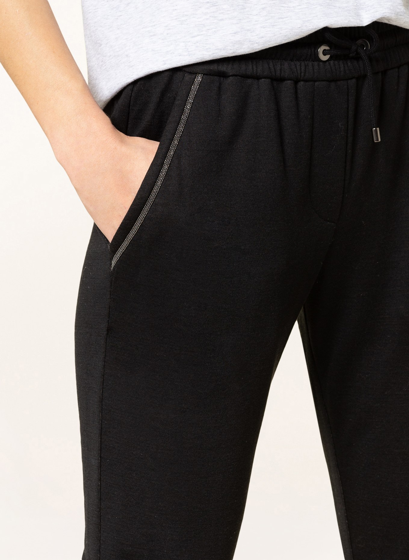 Black silk joggers clearance