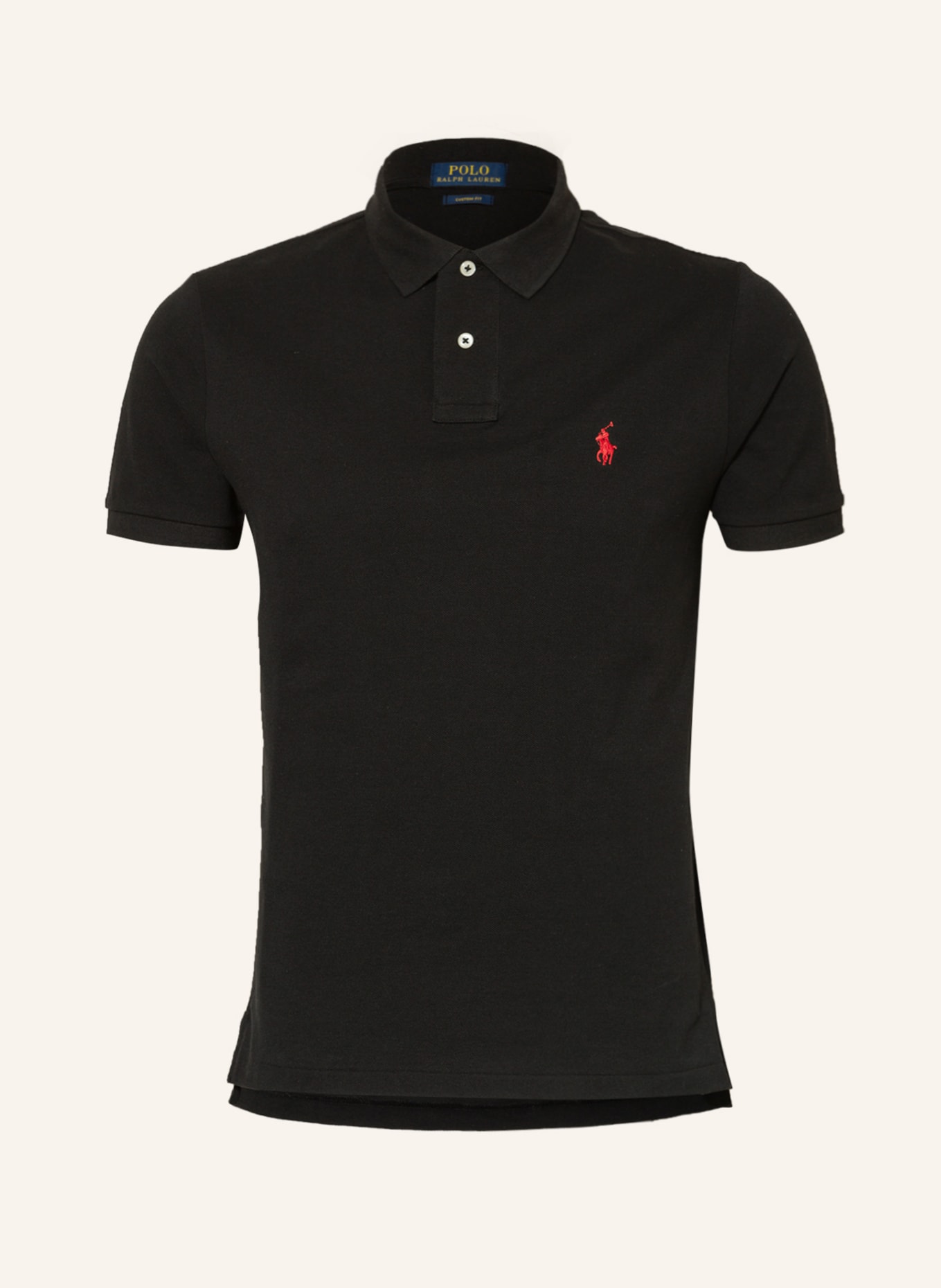 POLO RALPH LAUREN Piqué polo shirt custom slim fit , Color: BLACK (Image 1)