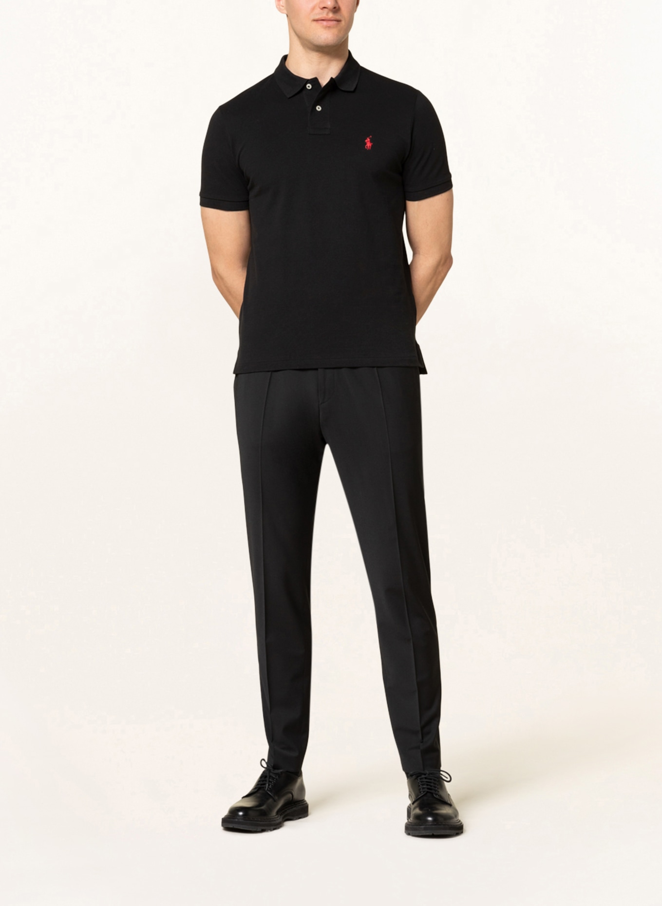 POLO RALPH LAUREN Piqué polo shirt custom slim fit , Color: BLACK (Image 2)
