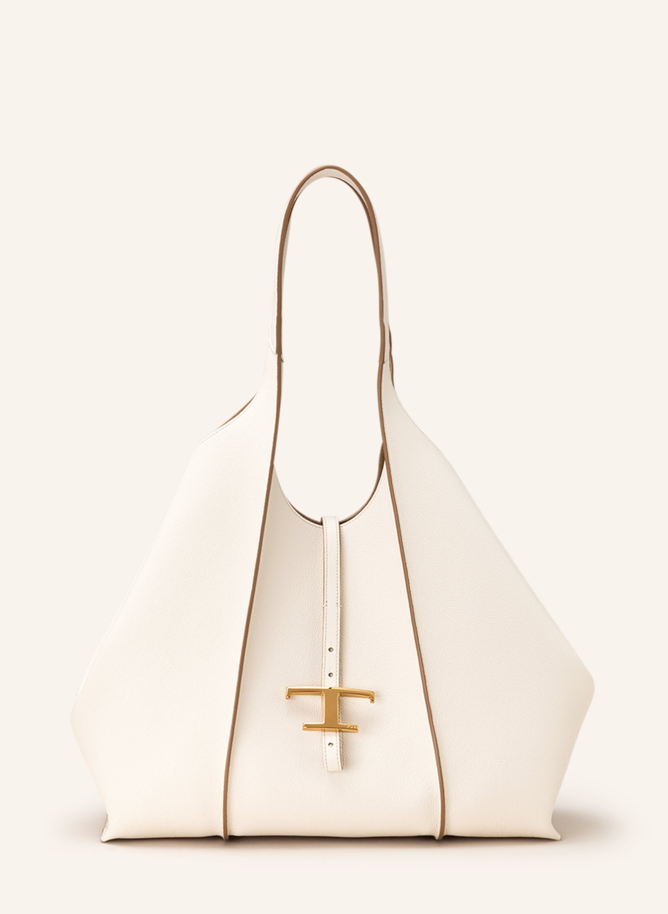 TOD'S Shopper T TIMELESS MEDIUM with pouch: ECRU
