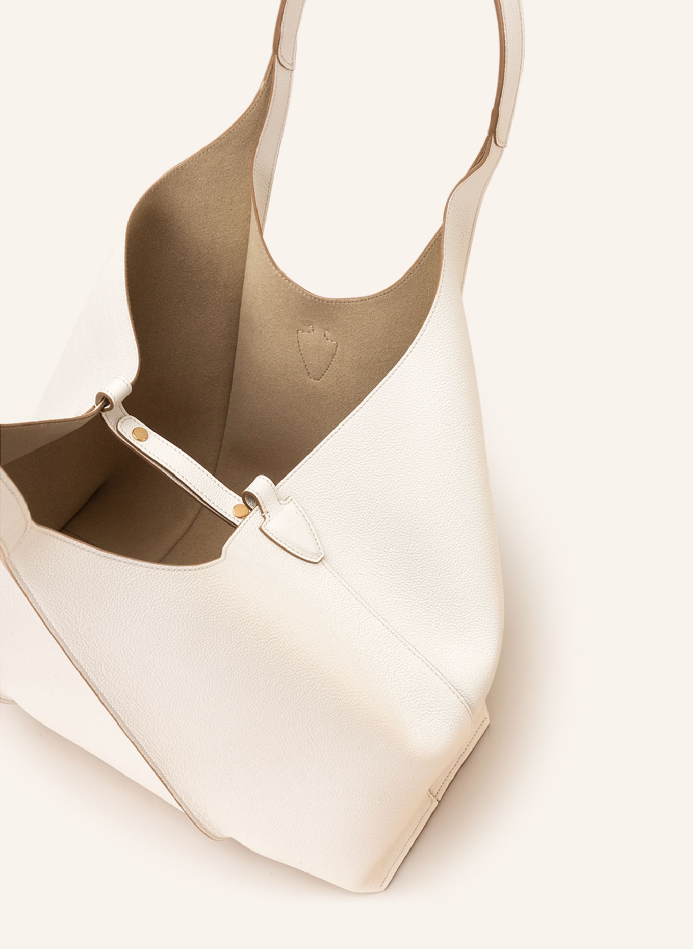 TOD'S Shopper T TIMELESS MEDIUM with pouch: ECRU