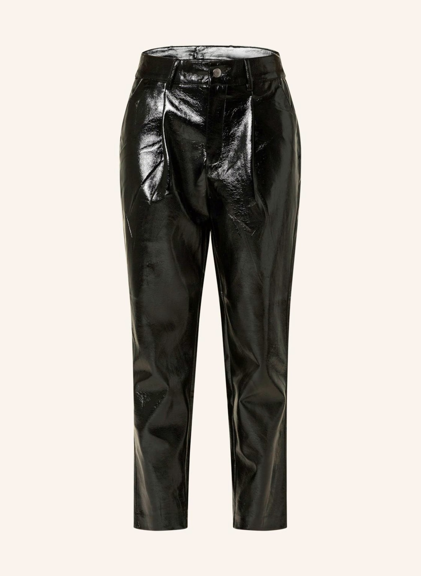 ONLY 7/8 trousers in leather look in black