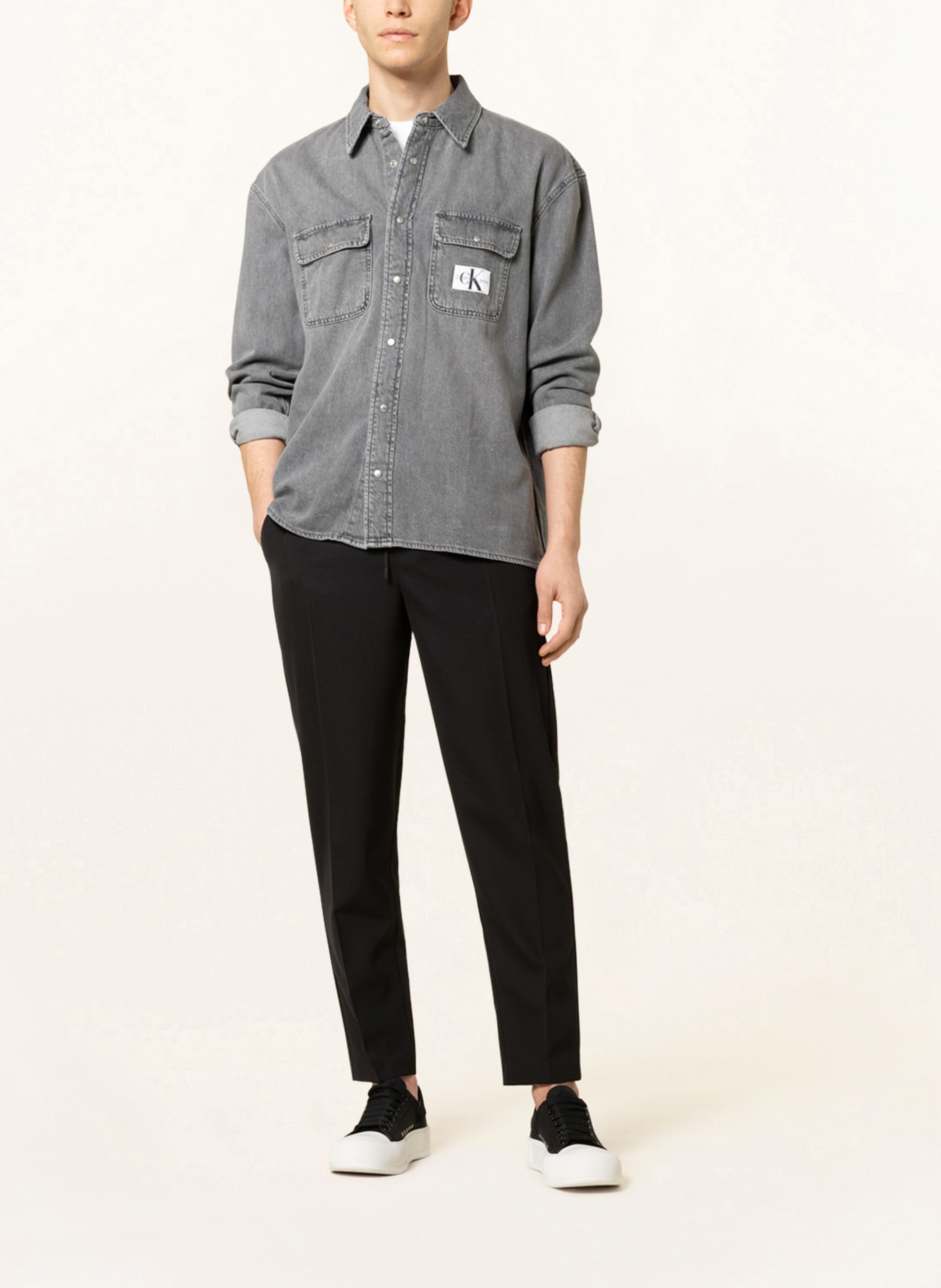 Calvin Klein Jeans Denim Overshirt, Color: 1BZ DENIM GREY (Image 2)