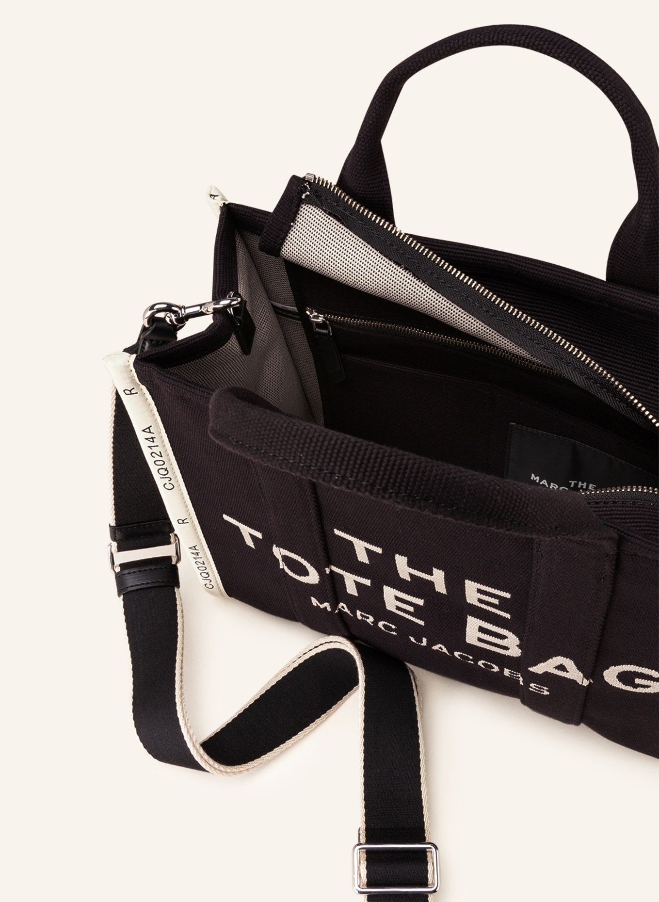 MARC JACOBS Handtasche THE SMALL TOTE BAG: SCHWARZ/ CREME