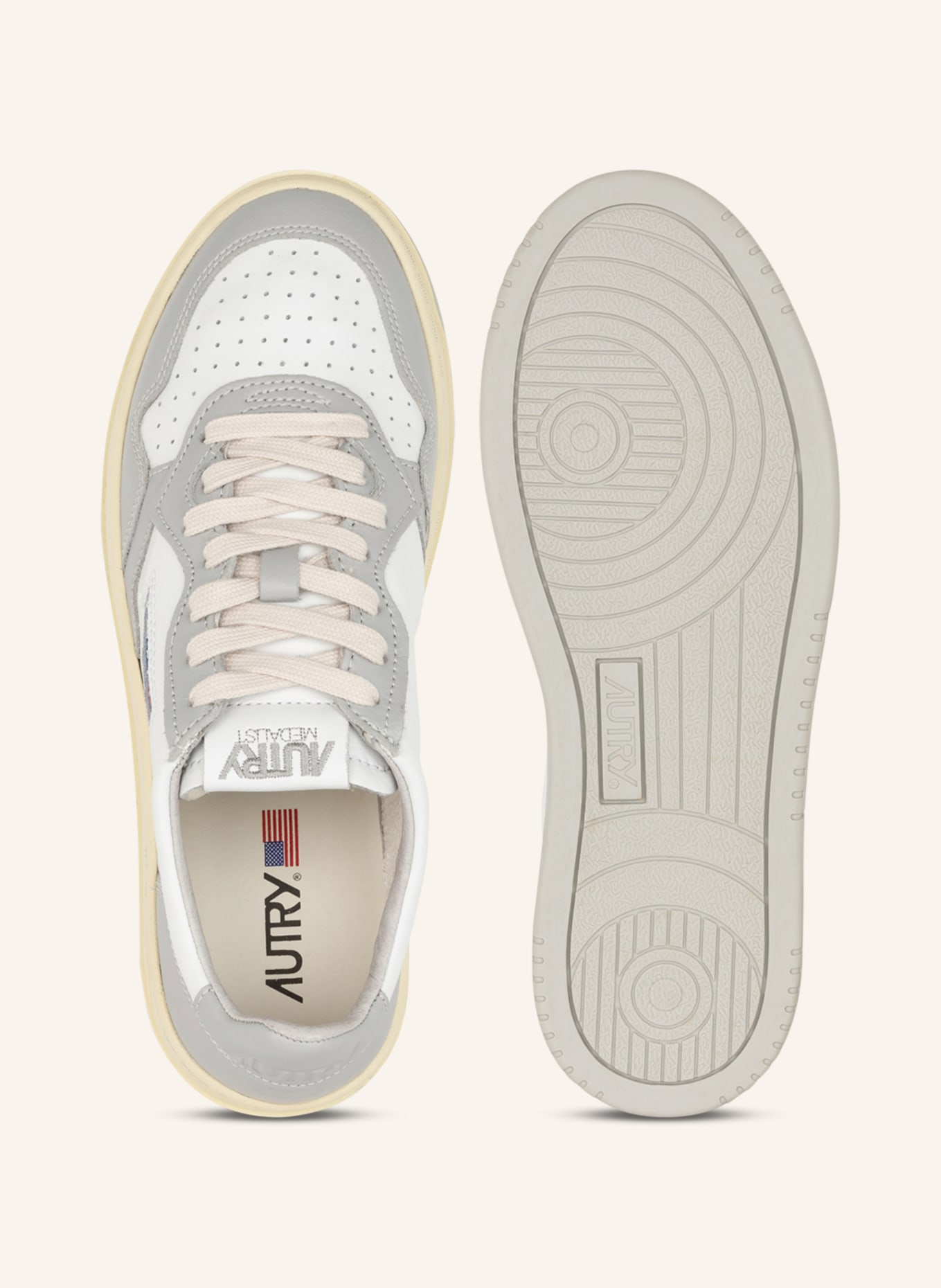 AUTRY MEDALIST LOW WB sneaker, Color: WHITE/ LIGHT GRAY (Image 5)