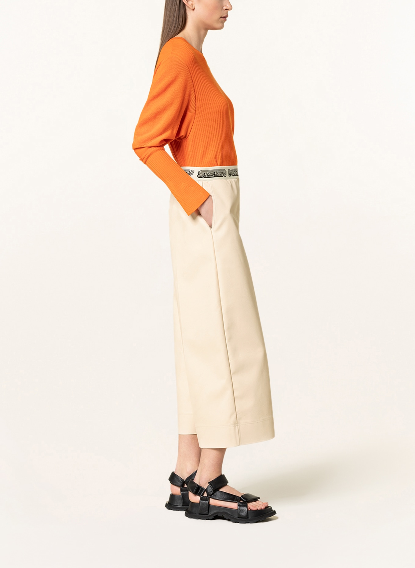 STELLA McCARTNEY Culotte kalhoty v koženém vzhledu , Barva: KRÉMOVÁ (Obrázek 4)